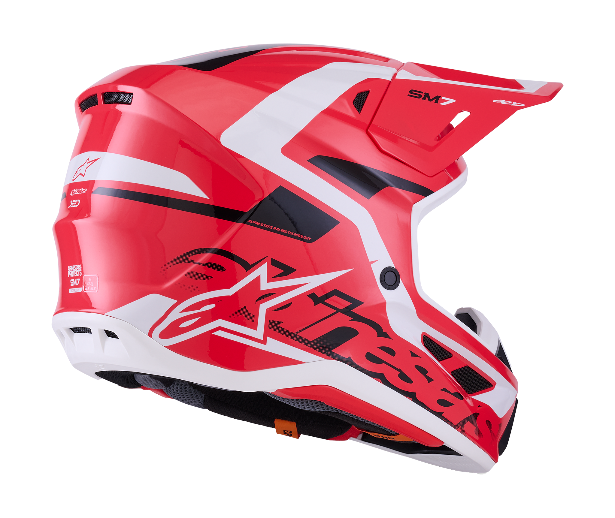 Alpinestars Crosshelm S-M7 Deed - Rood / Zwart / Wit