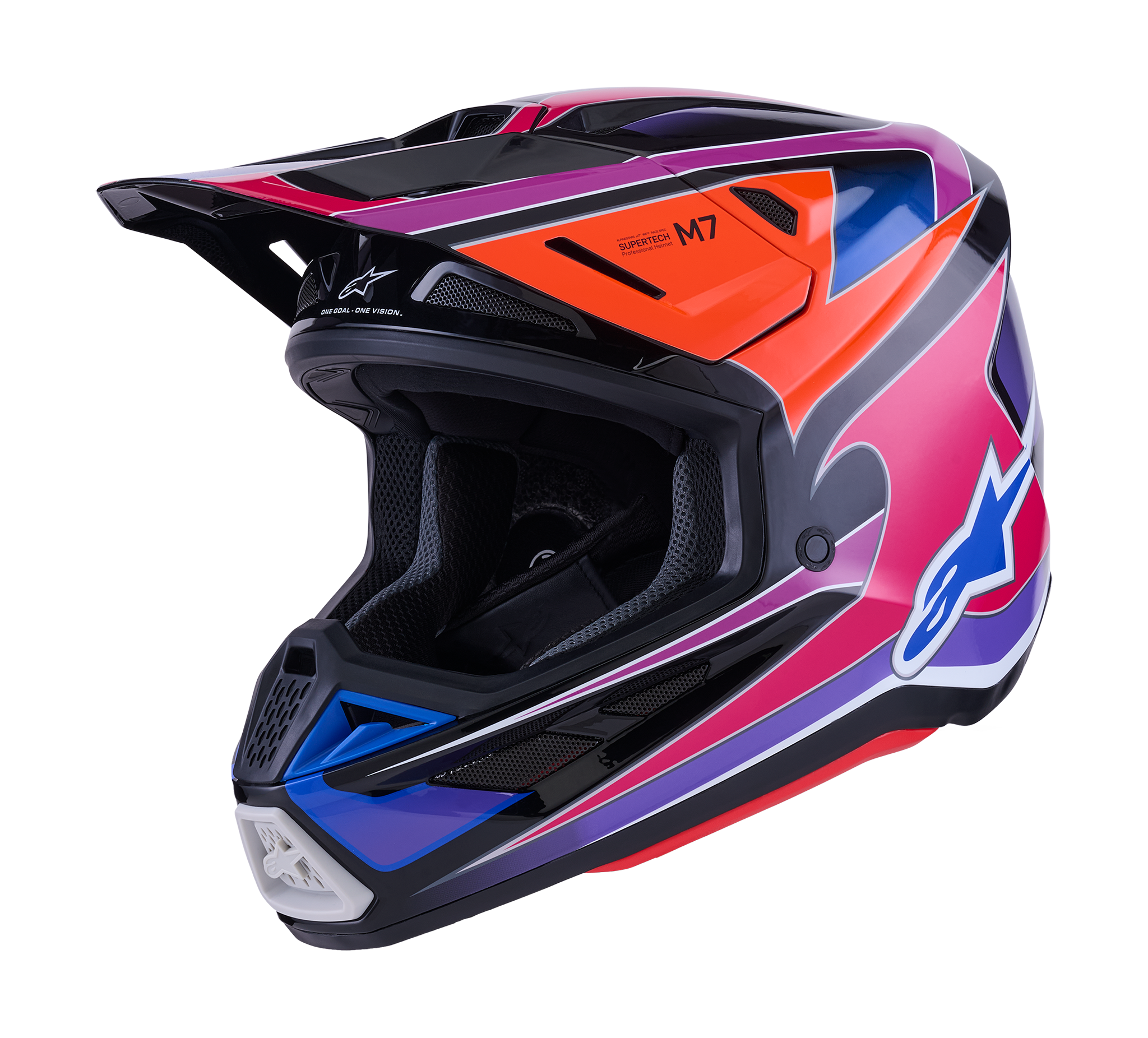 Alpinestars Crosshelm S-M7 Fuse - Blauw / Paars / Roze