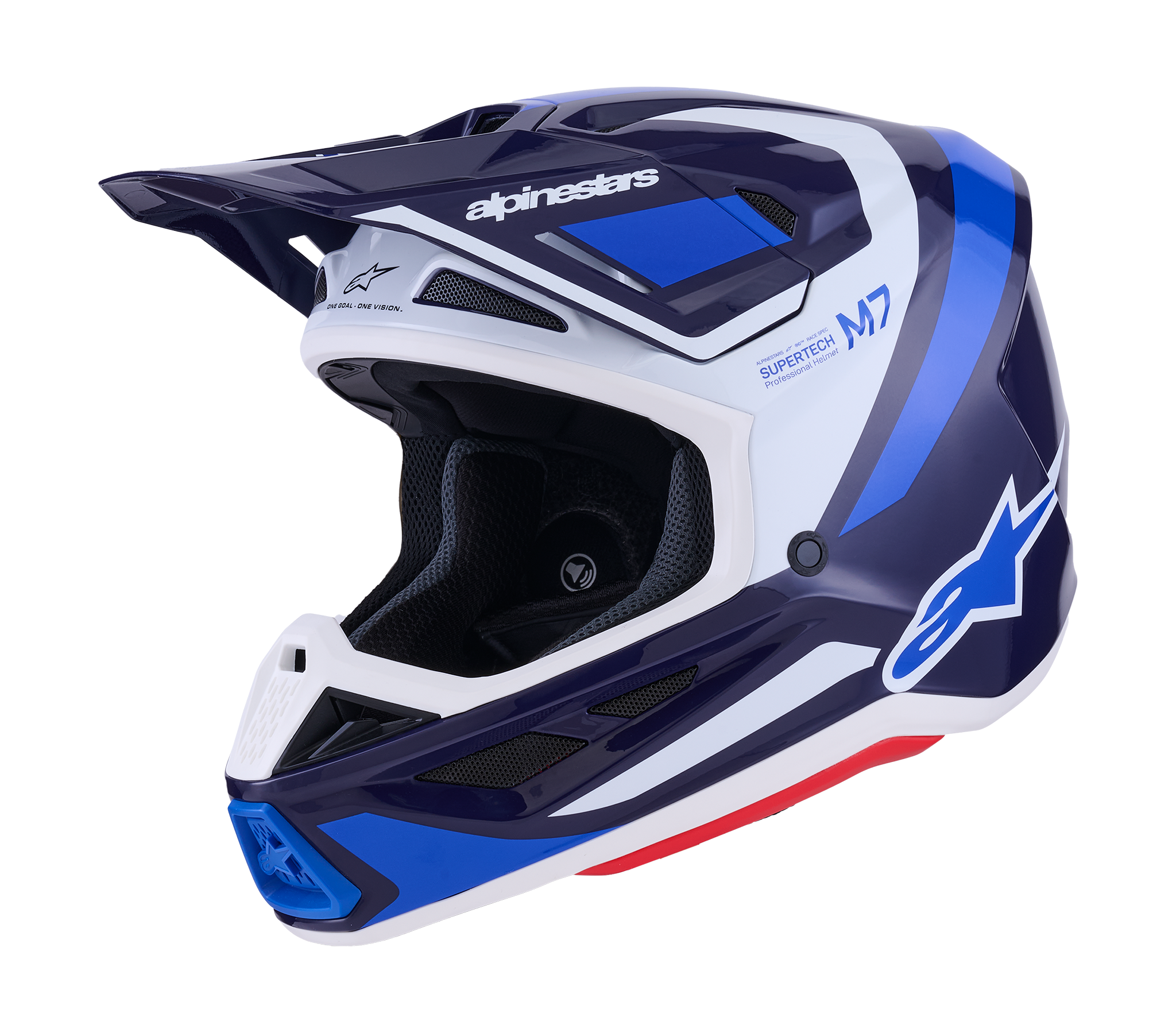 Alpinestars Crosshelm S-M7 Rise - Blauw / Wit