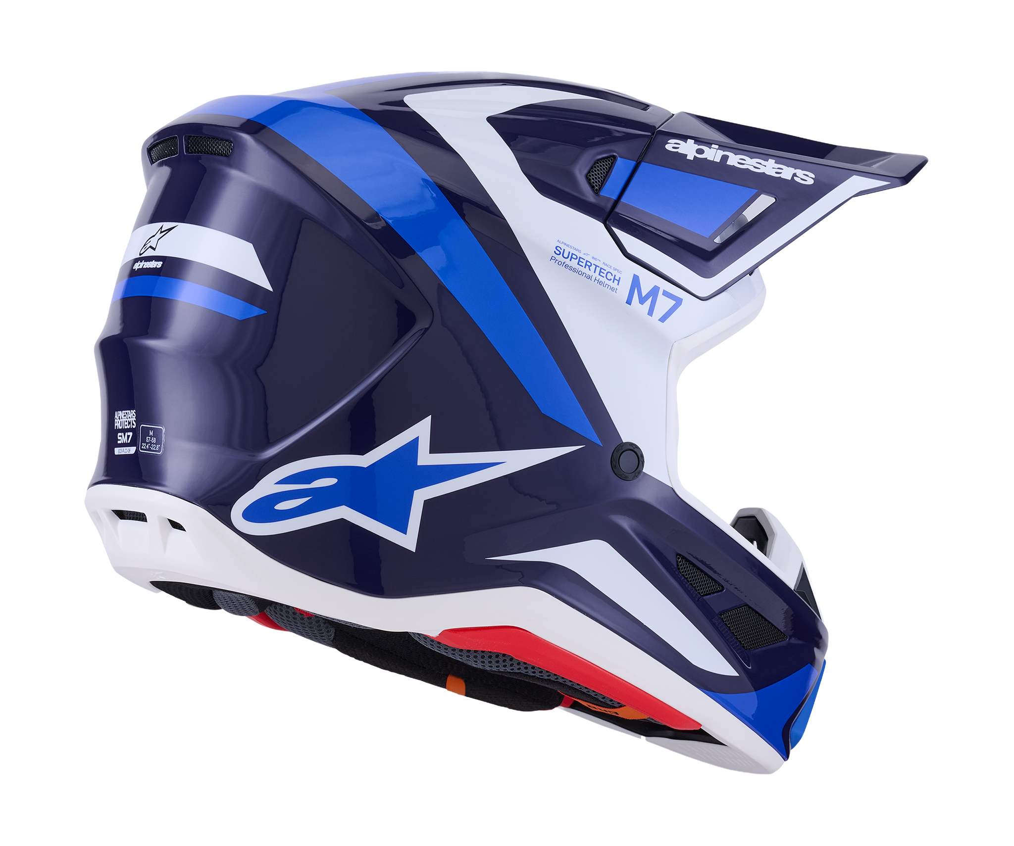 Alpinestars Crosshelm S-M7 Rise - Blauw / Wit