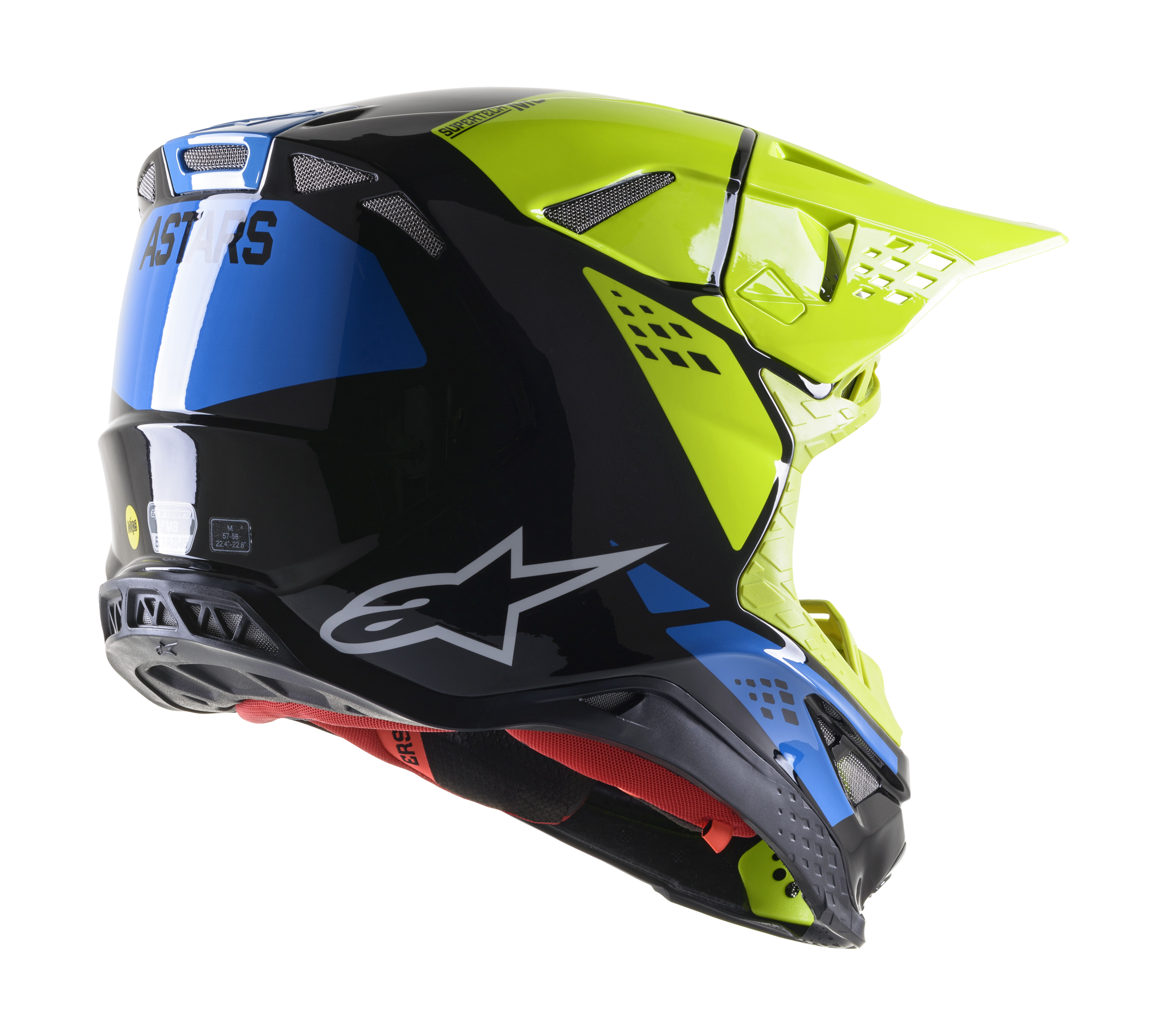 Alpinestars Crosshelm S-M8 22.05 Factory - Zwart / Geel / Blauw