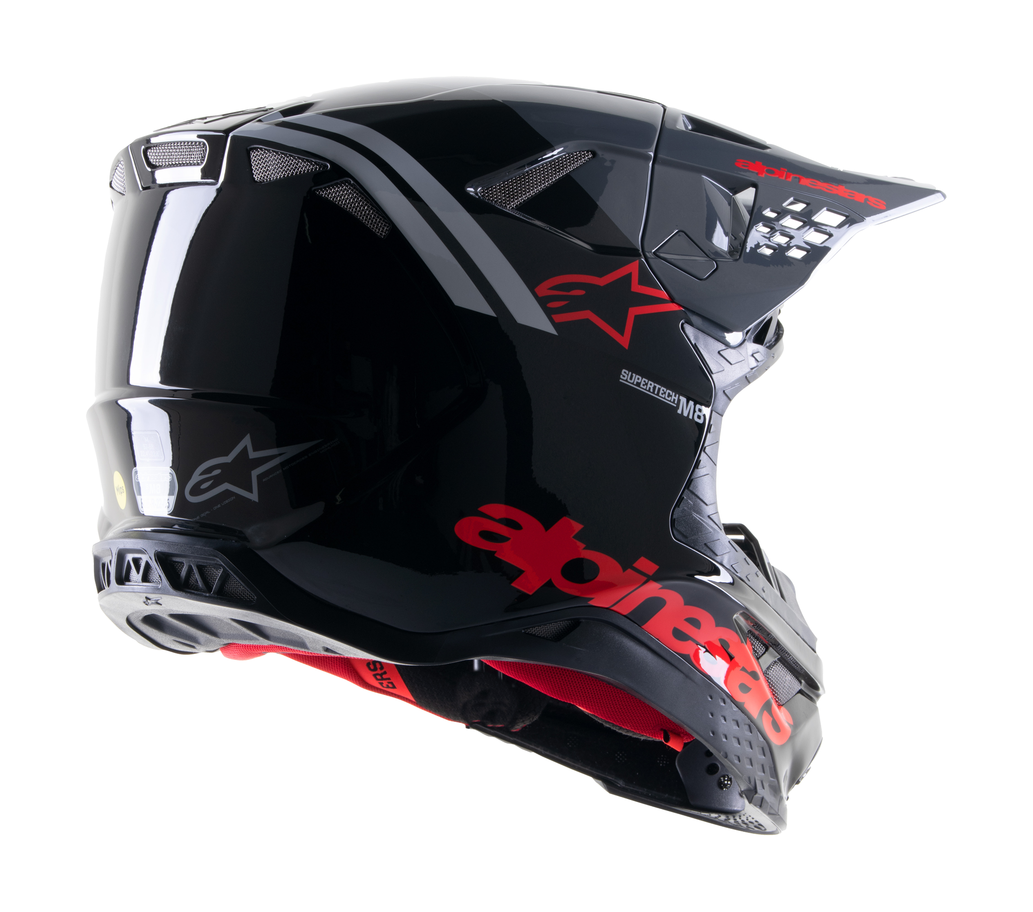 Alpinestars Crosshelm S-M8 Radium 2 - Zwart / Neon Rood