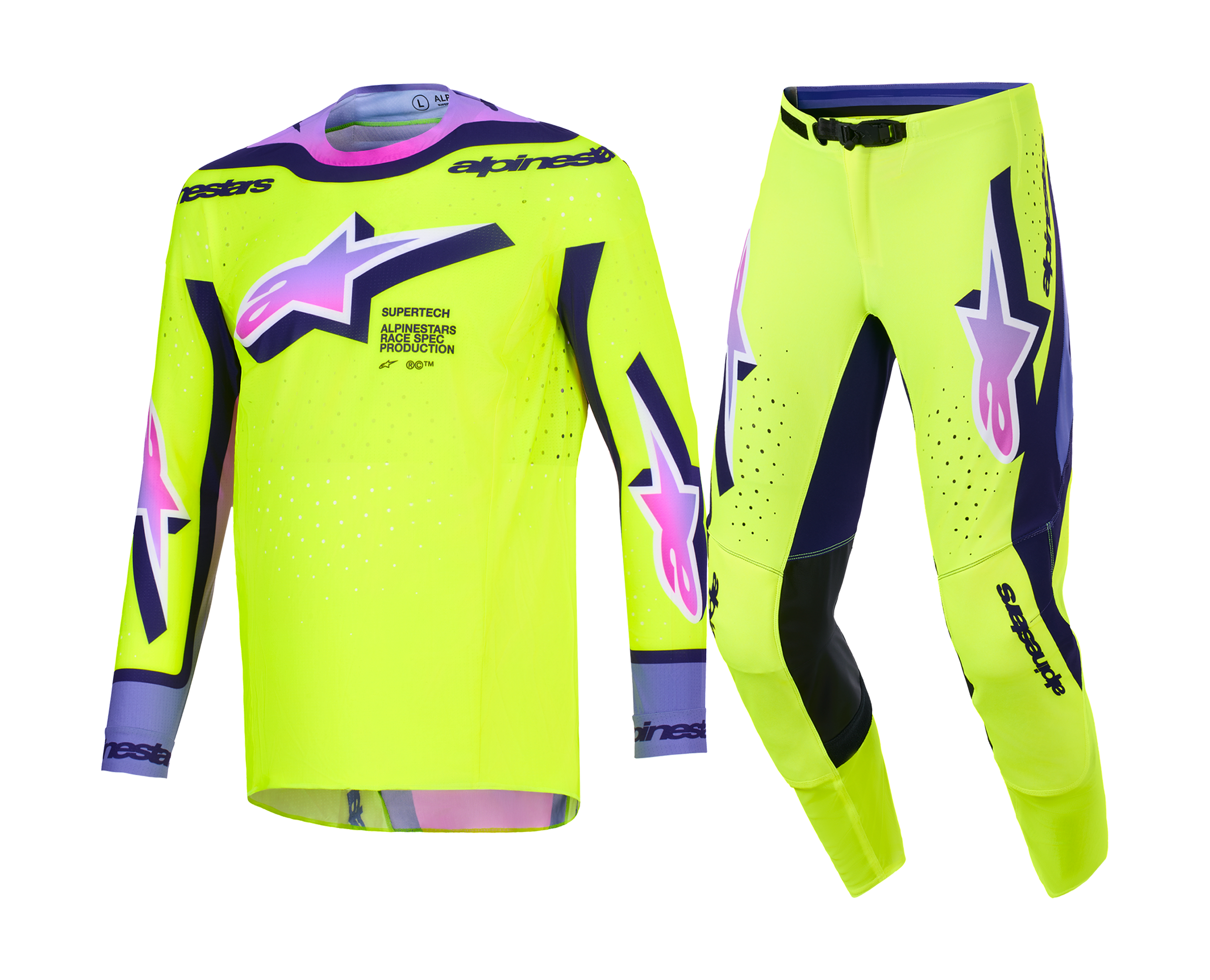 Alpinestars Crosskleding 2026 Supertech Vista - Geel / Paars / Zwart