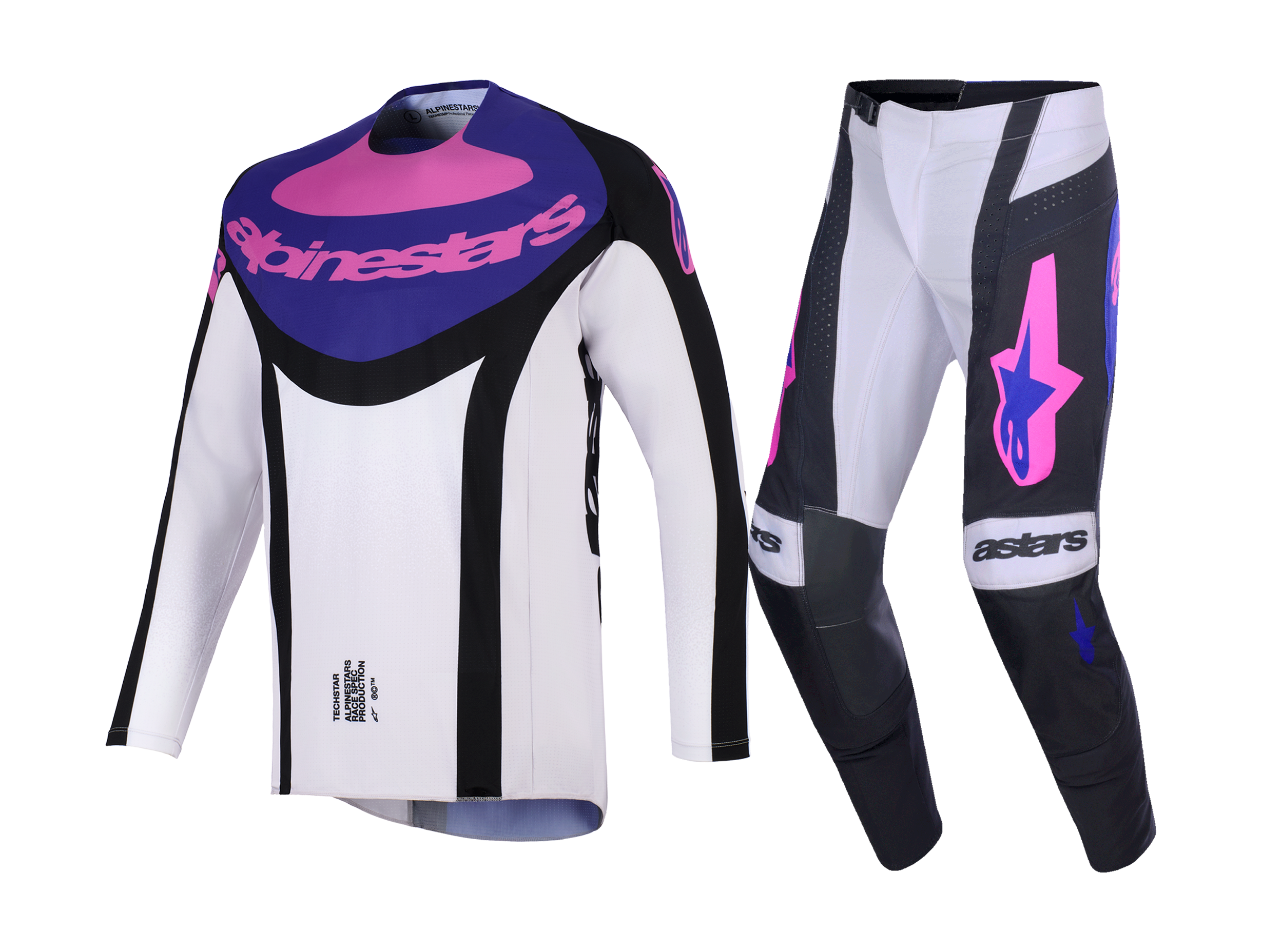 Alpinestars Crosskleding 2026 Techstar Knif - Zwart / Licht Grijs / Paars