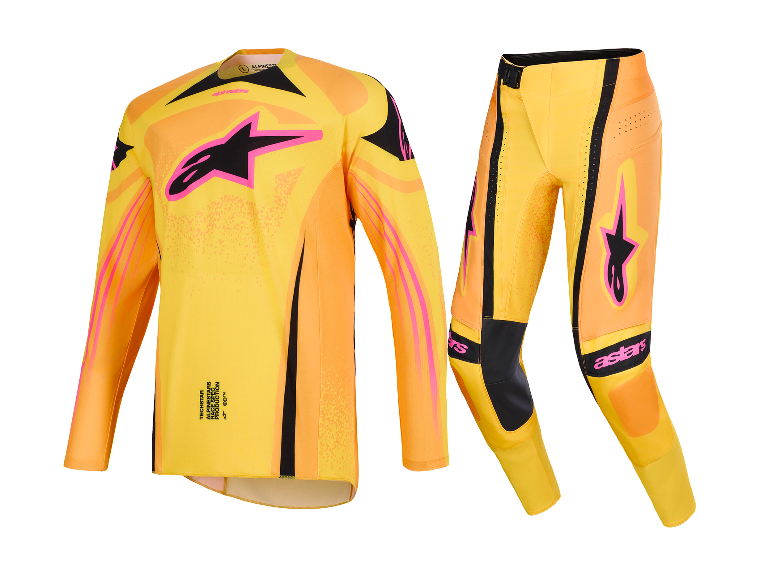 Alpinestars Crosskleding 2026 Techstar Nomur - Oranje / Geel / Roze