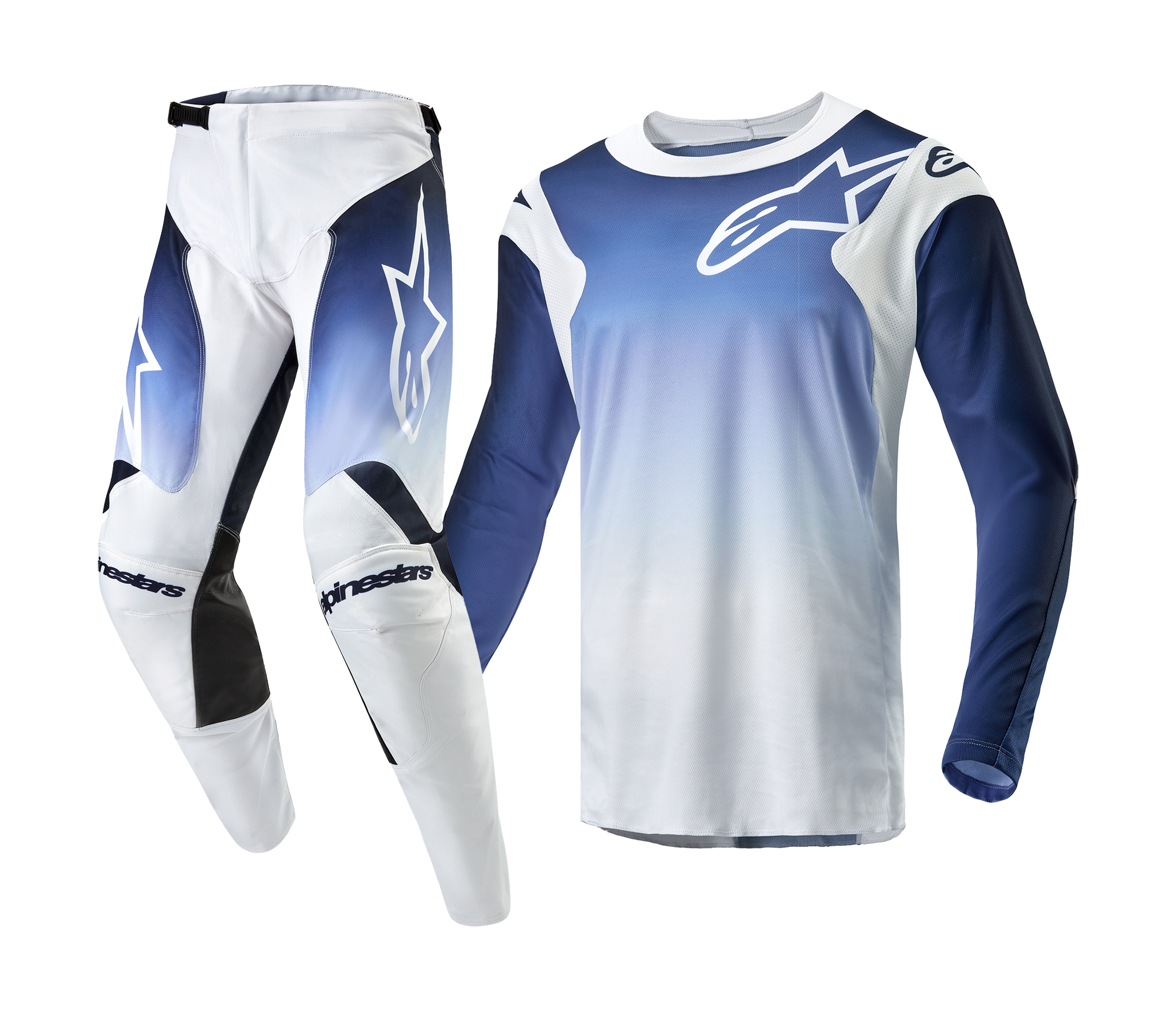 Alpinestars Crosskleding Racer Hoen - Wit / Navy / Licht Blauw