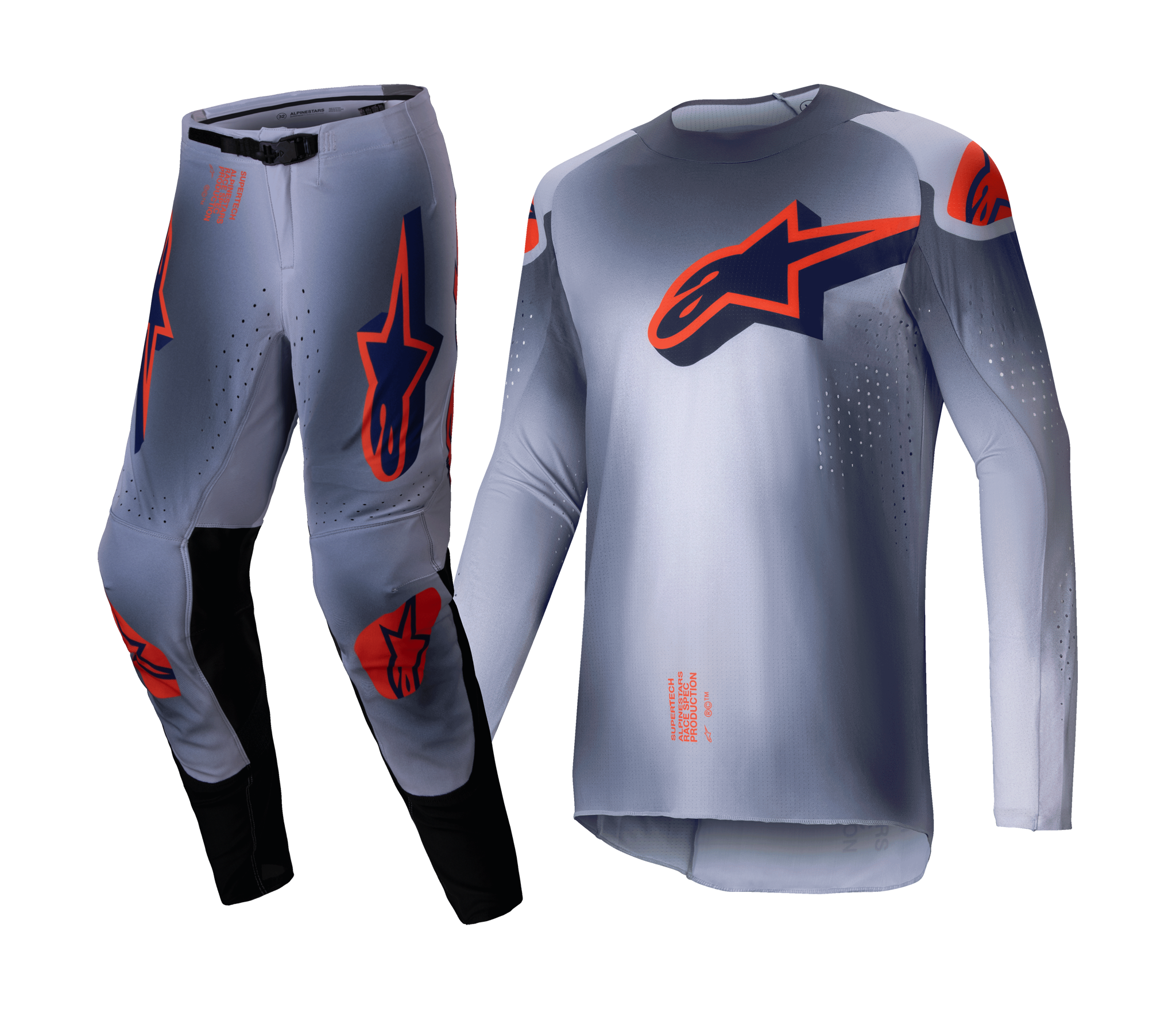 Alpinestars Crosskleding Supertech Lipan - Grijs / Fluo Oranje