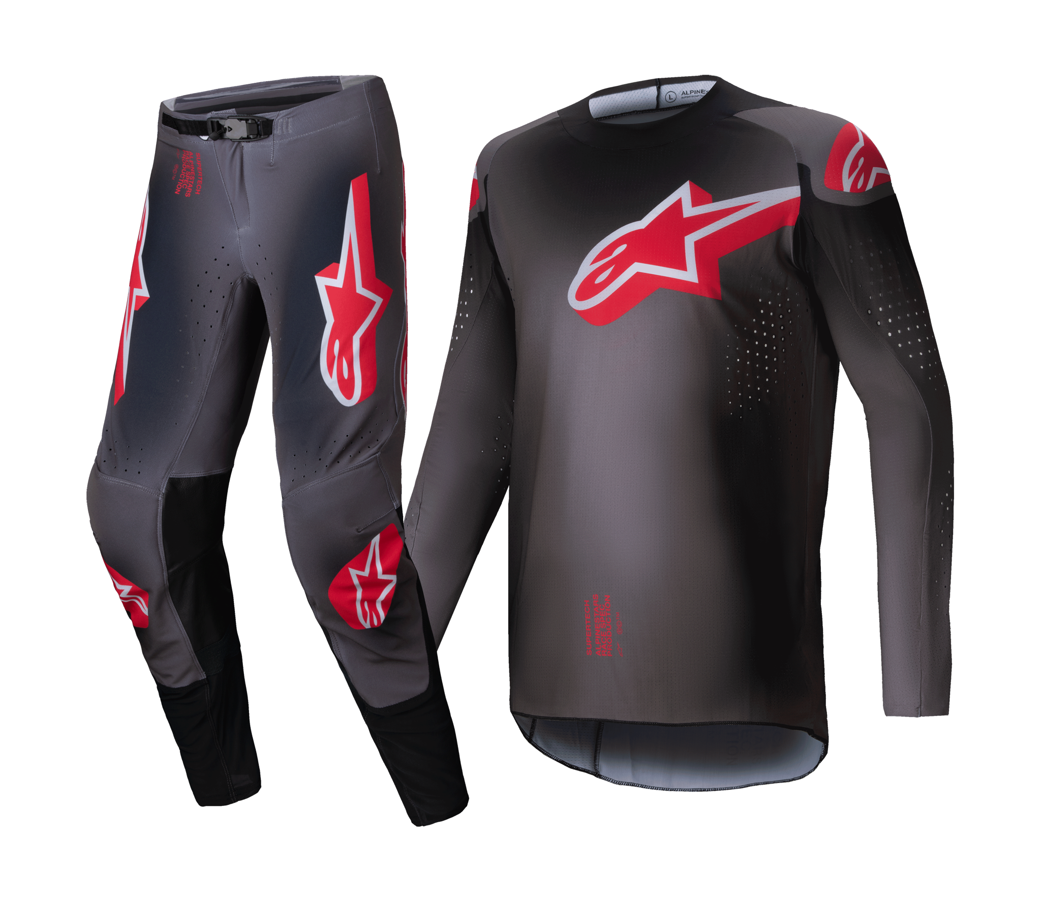 Alpinestars Crosskleding Supertech Lipan - Smoke / Rood