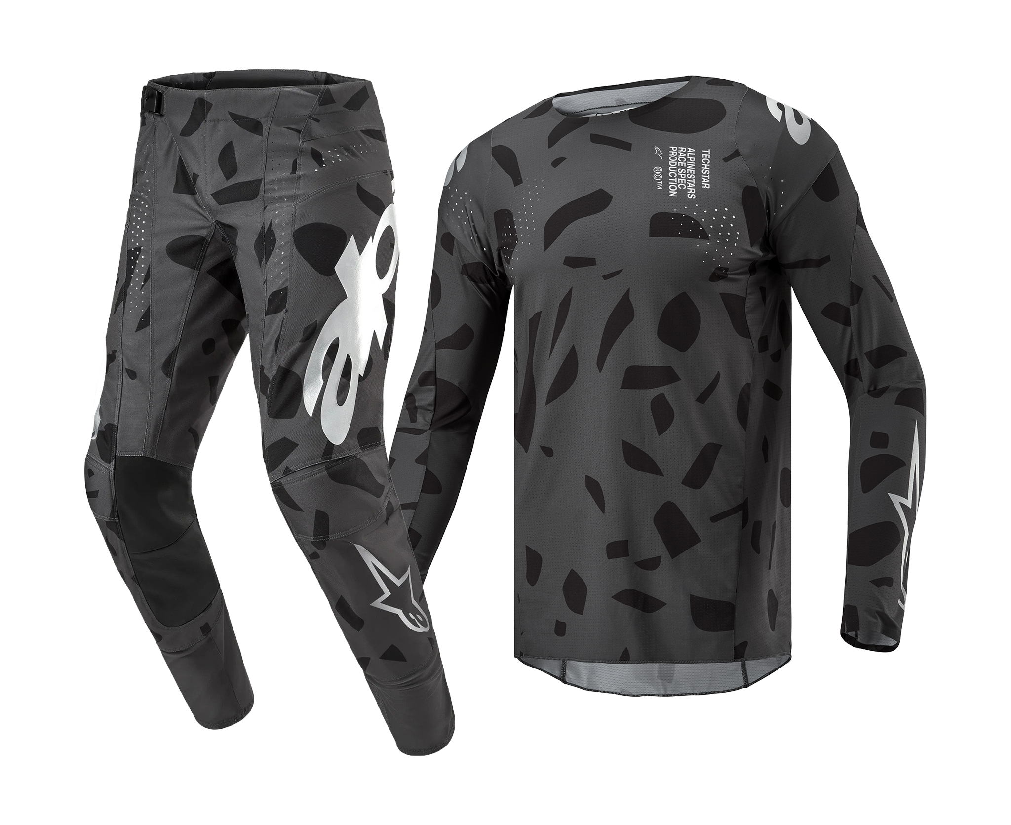 Alpinestars Crosskleding Techstar Graphite - Zwart Camo