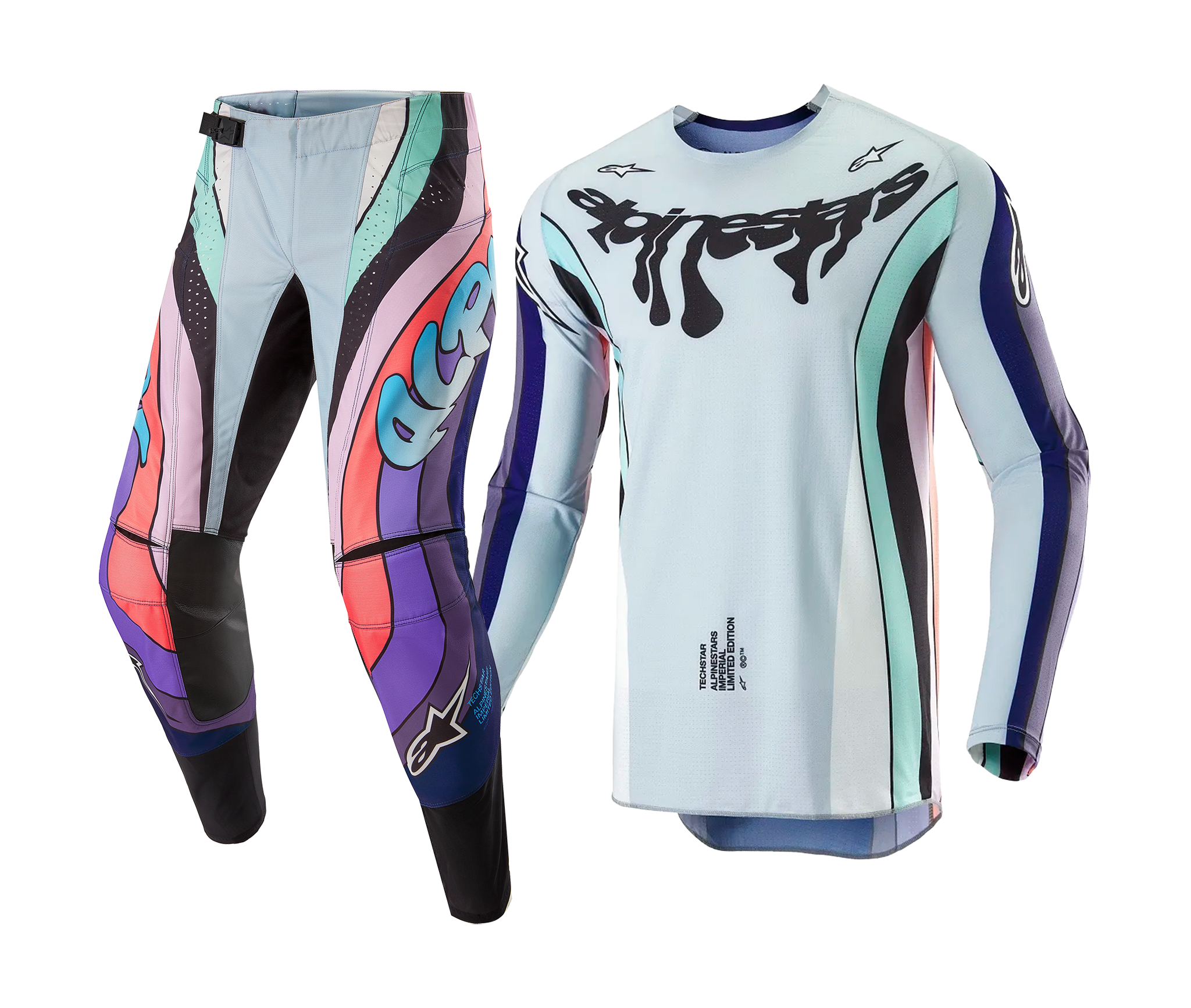 Alpinestars Crosskleding Techstar LE Imperial - Paars / Blauw / Zwart