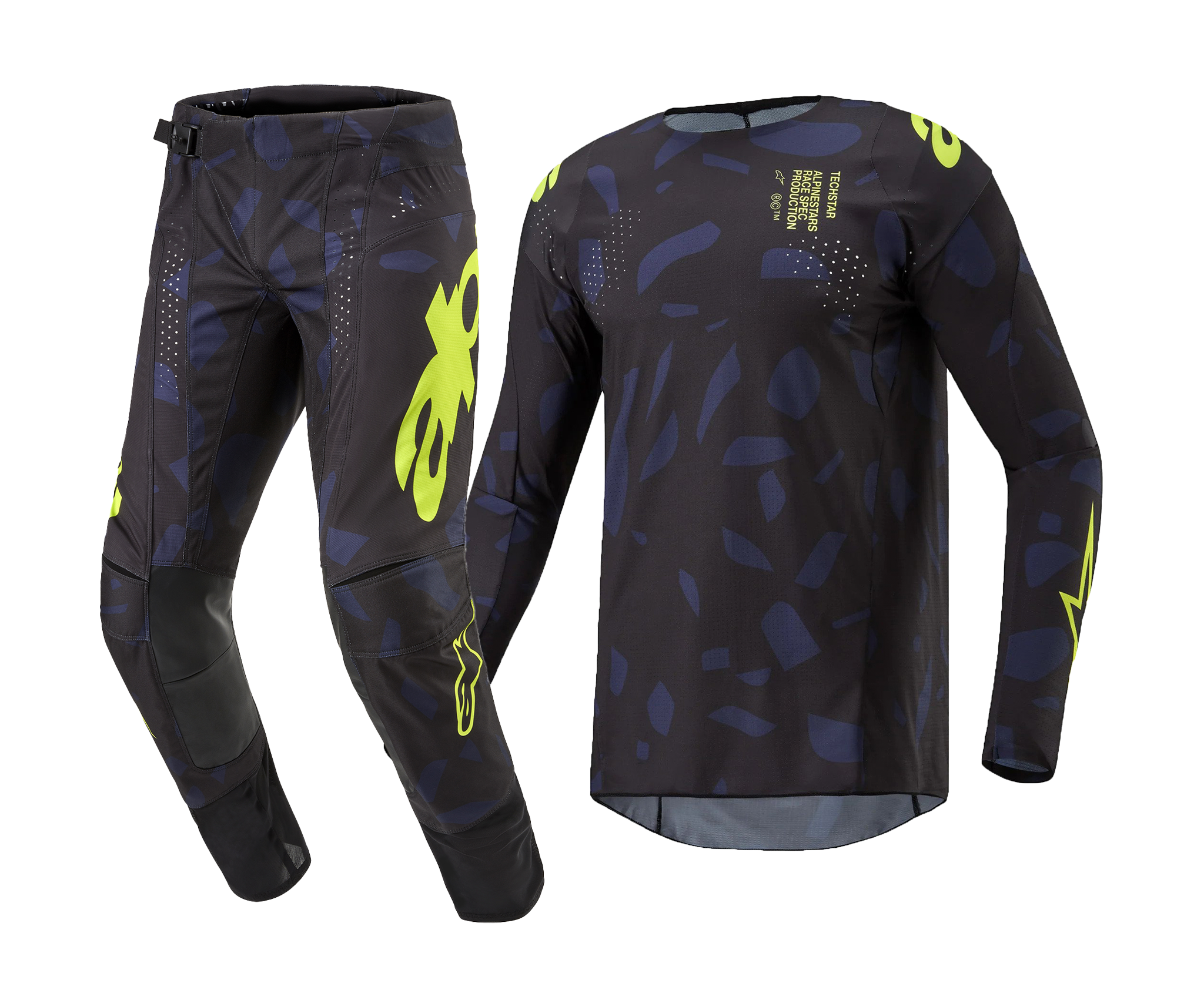 Alpinestars Crosskleding Techstar Rantera - Zwart / Navy / Fluo Geel