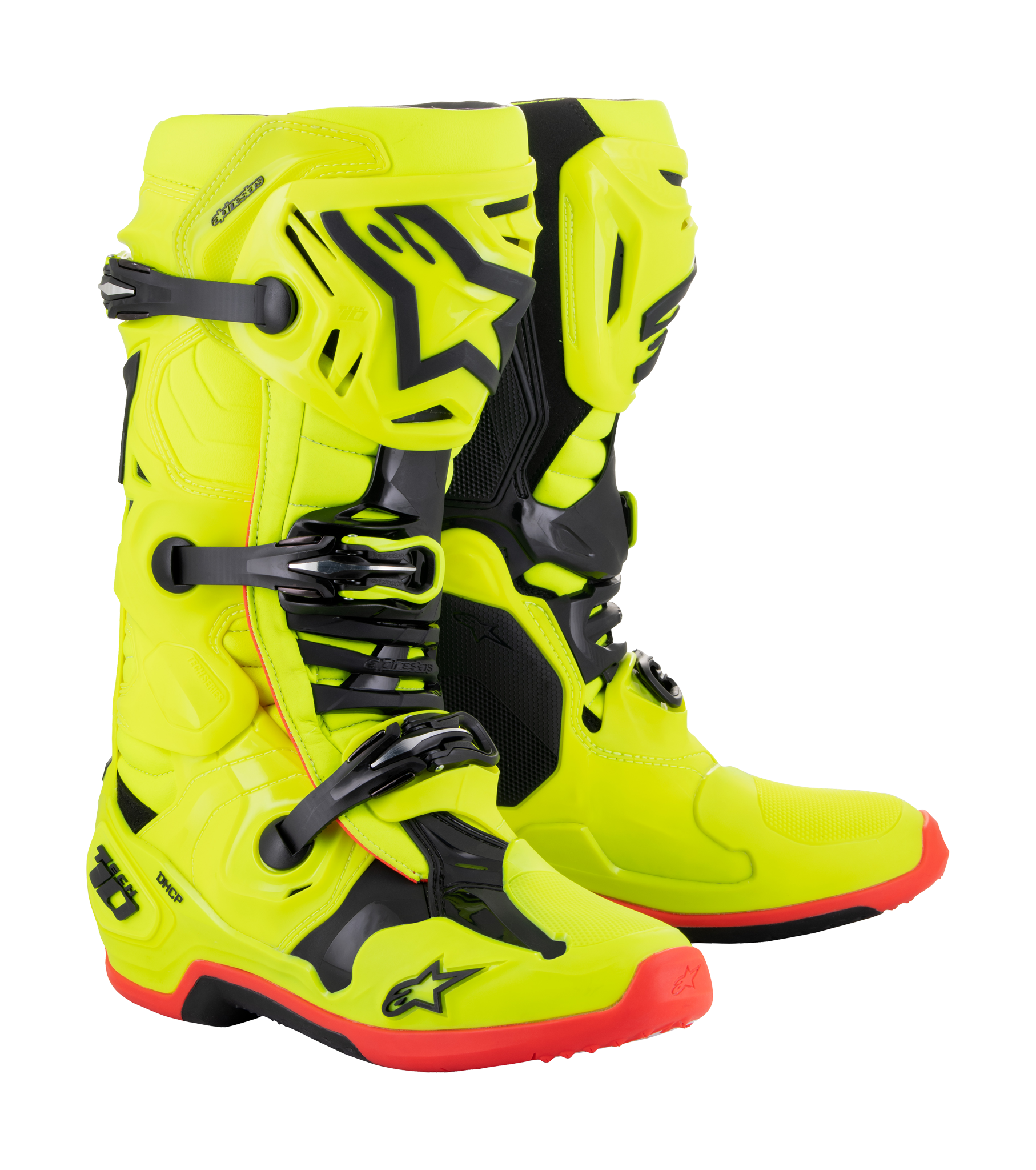 Alpinestars Crosslaarzen Tech 10 - Fluo Geel / Zwart / Fluo Rood