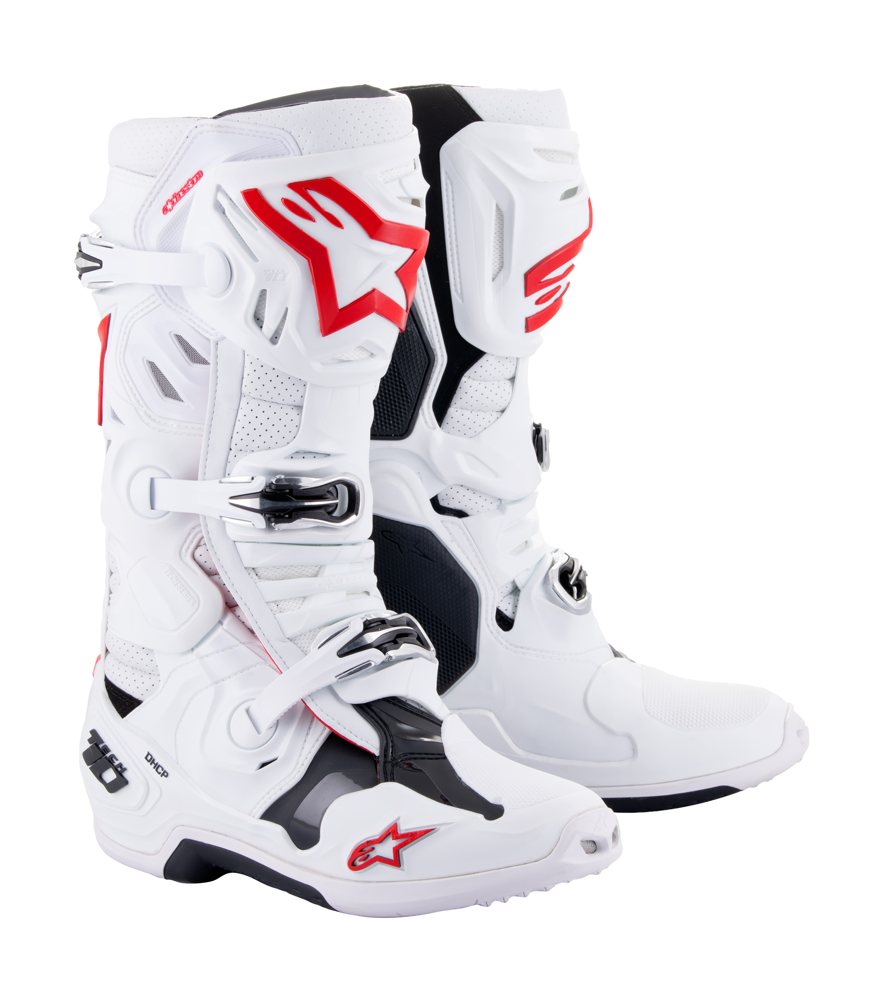 Alpinestars Crosslaarzen Tech 10 Supervented - Wit / Rood