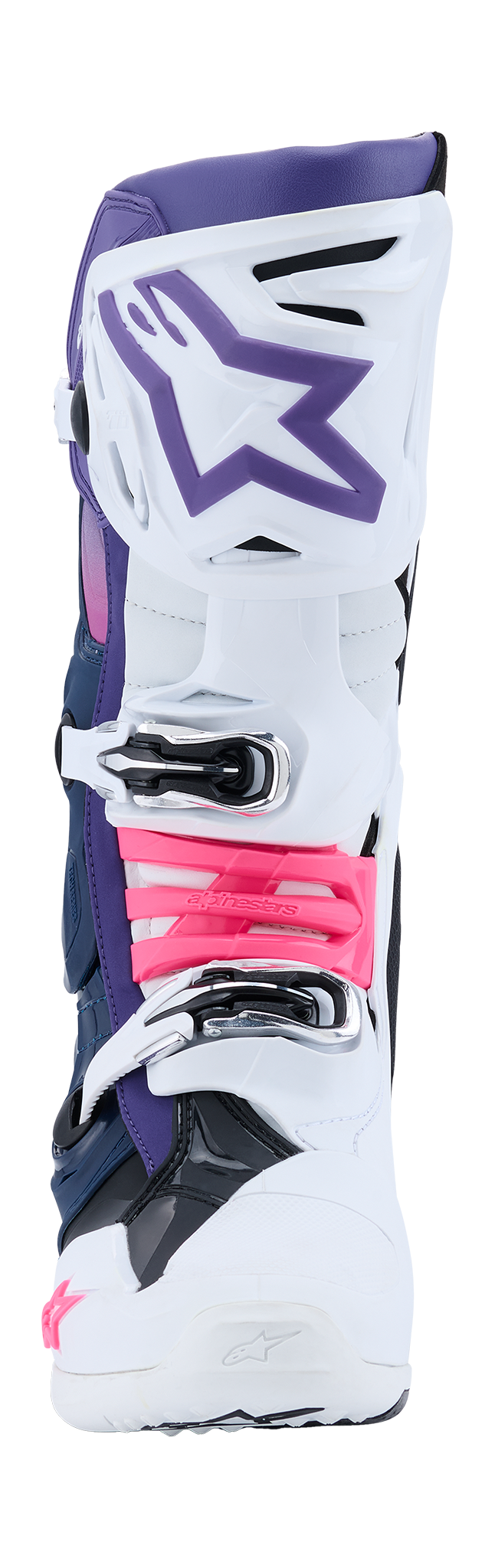 Alpinestars Crosslaarzen Tech 10 - Wit / Violet / Navy / Blauw / Fluo Roze