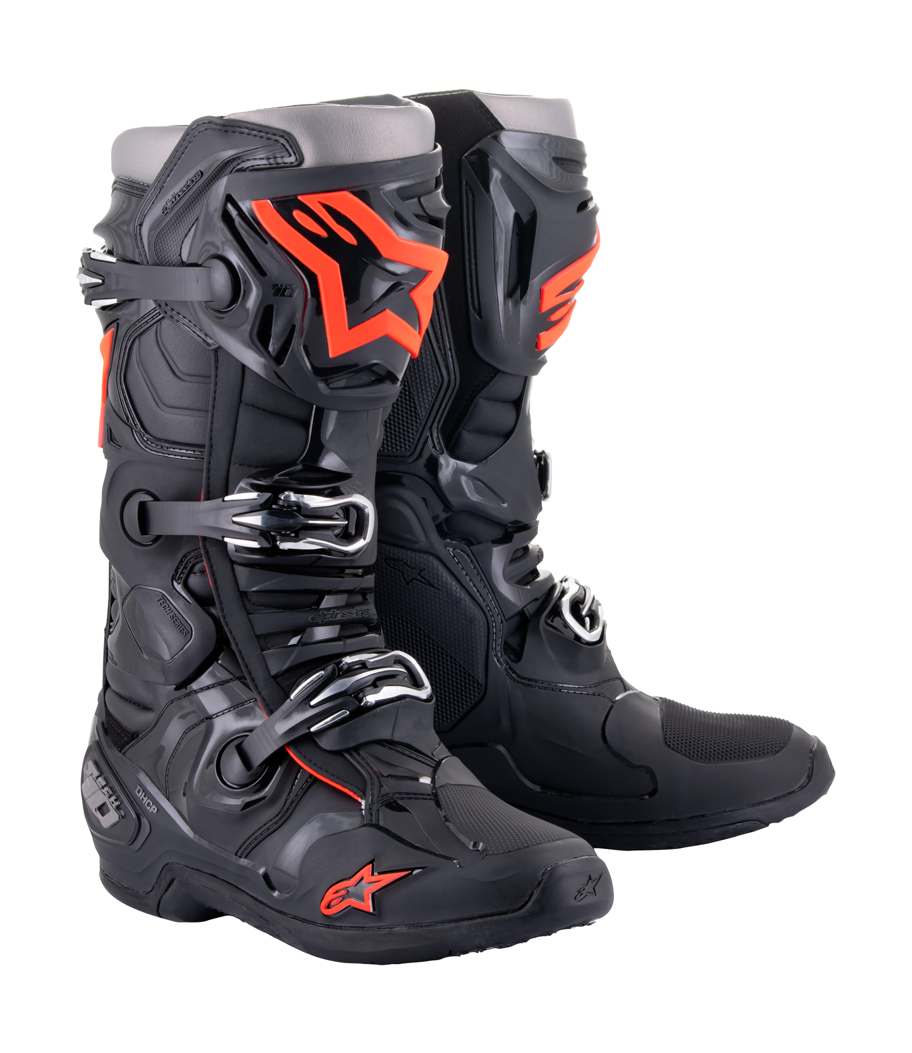 Alpinestars Crosslaarzen Tech 10 - Zwart / Fluo Rood