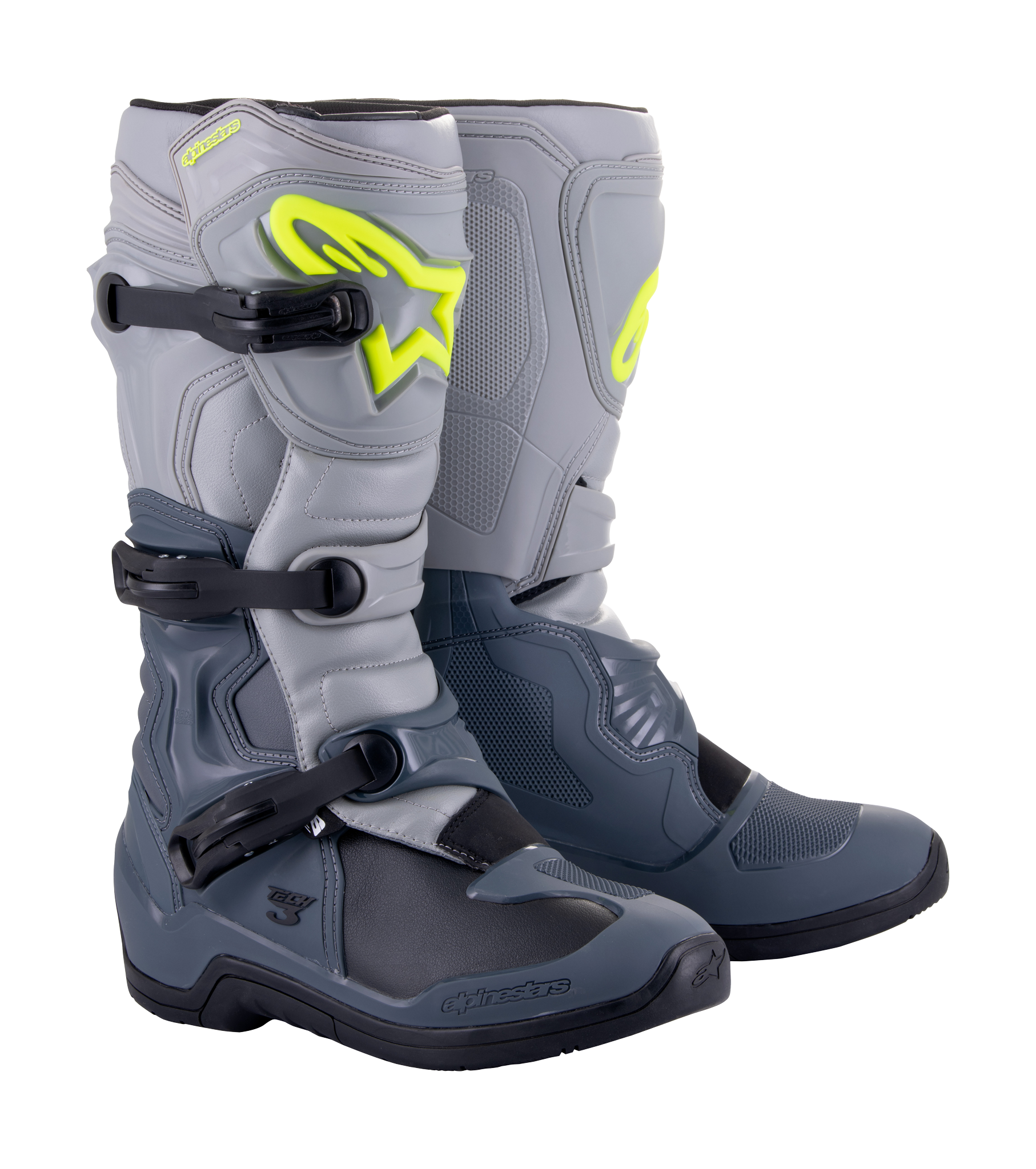Alpinestars Crosslaarzen Tech 3 - Donker Grijs / Licht Grijs / Zwart