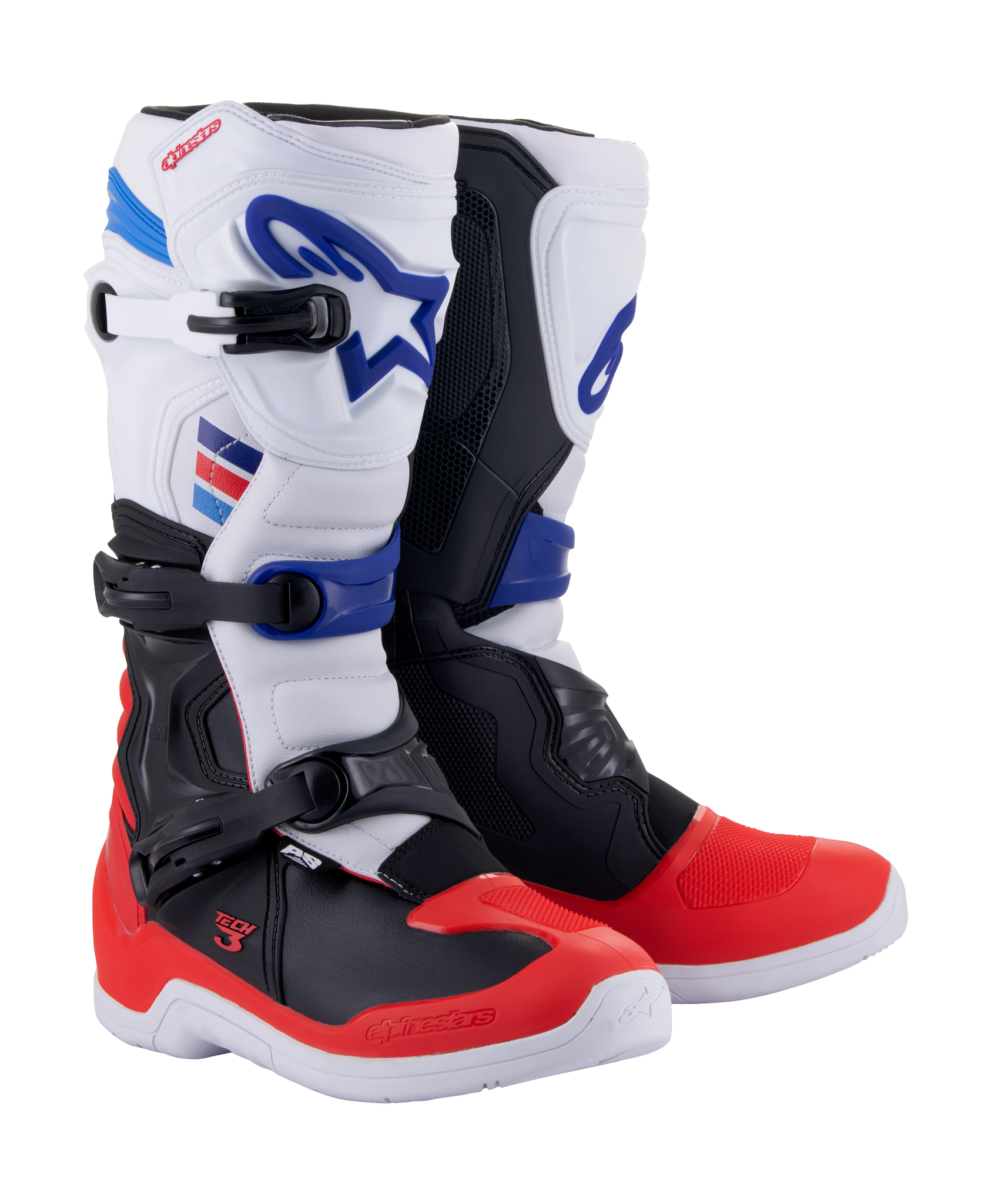 Alpinestars Crosslaarzen Tech 3 - Wit / Rood / Donker Blauw