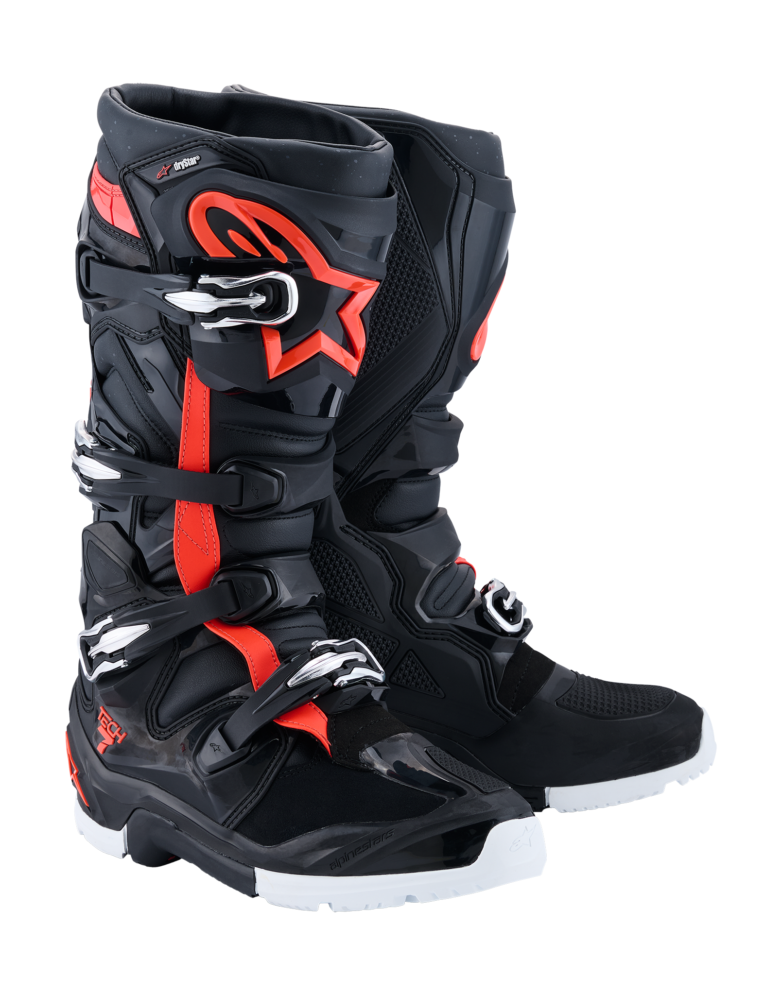 Alpinestars Crosslaarzen Tech 7 Enduro Drystar - Zwart / Fluo Rood / Wit