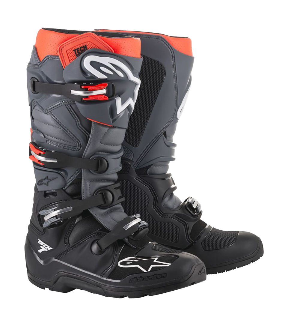 Alpinestars Crosslaarzen Tech 7 Enduro - Zwart / Grijs / Rood Fluo