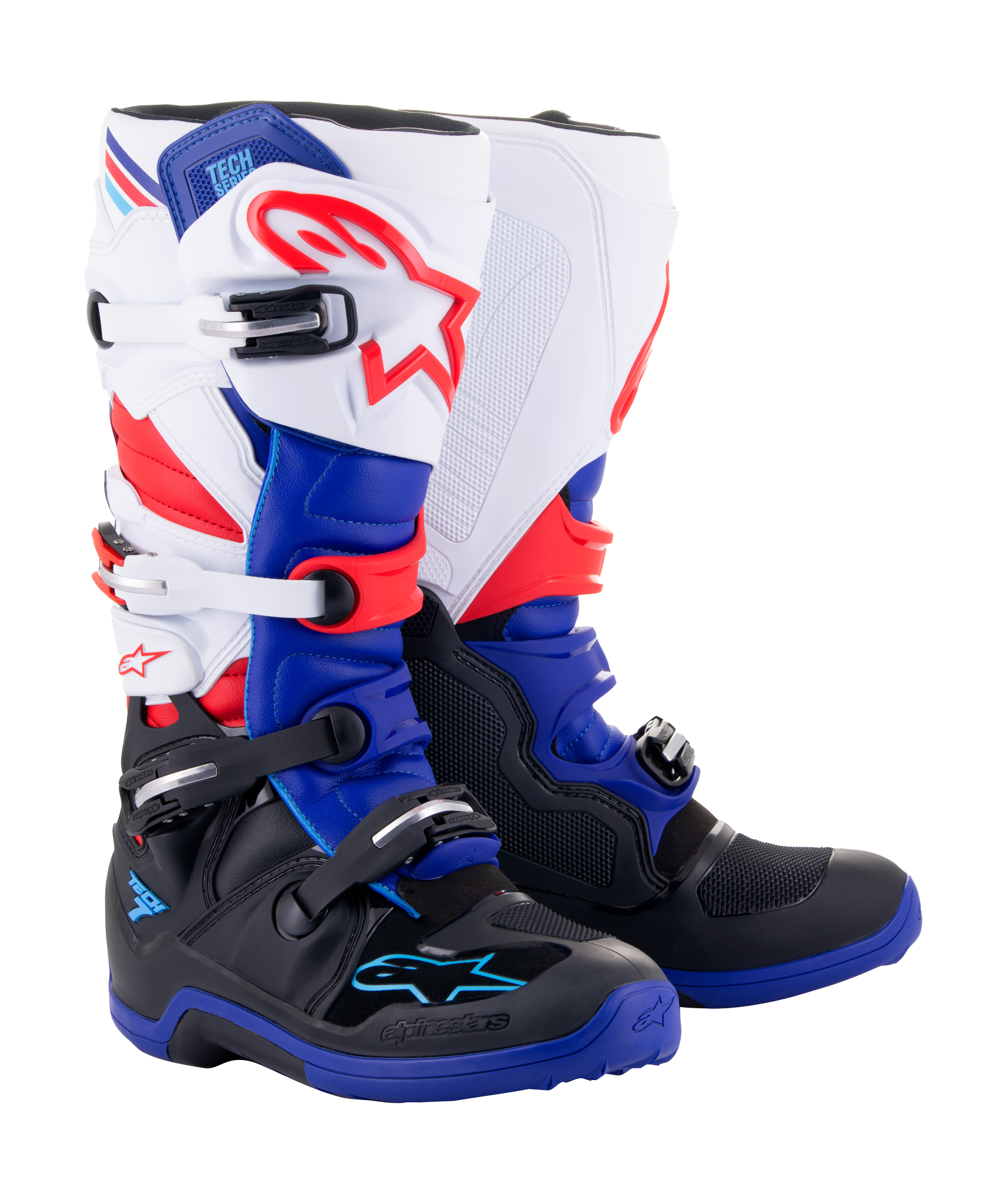 Alpinestars Crosslaarzen Tech 7 v14 - Zwart / Donker Blauw / Rood / Wit