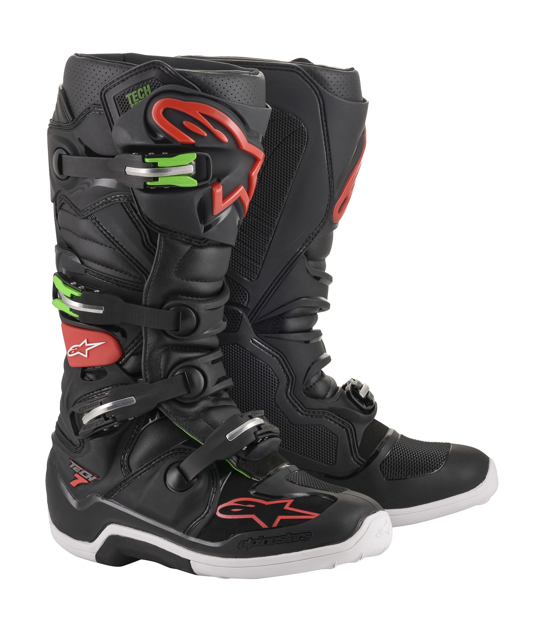Alpinestars Crosslaarzen Tech 7 v14 - Zwart / Rood / Groen