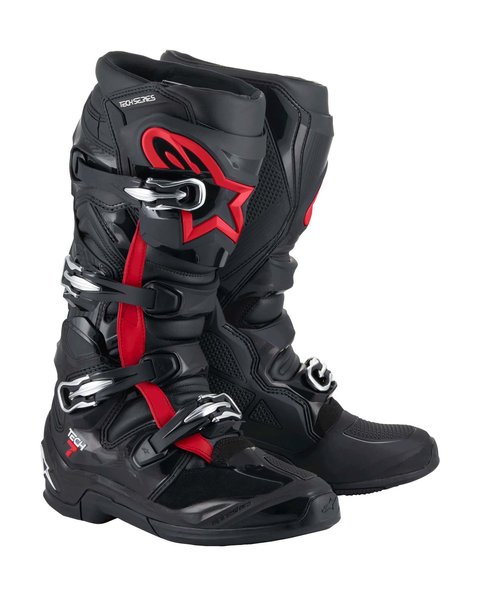Alpinestars Crosslaarzen Tech 7 - Zwart / Fluo Rood