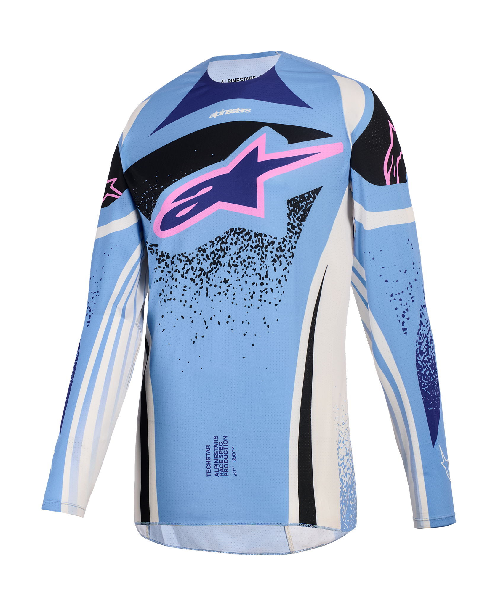 Alpinestars Dames Cross Shirt 2026 Techstar Nomur - Licht Blauw / Off Wit / Zwart
