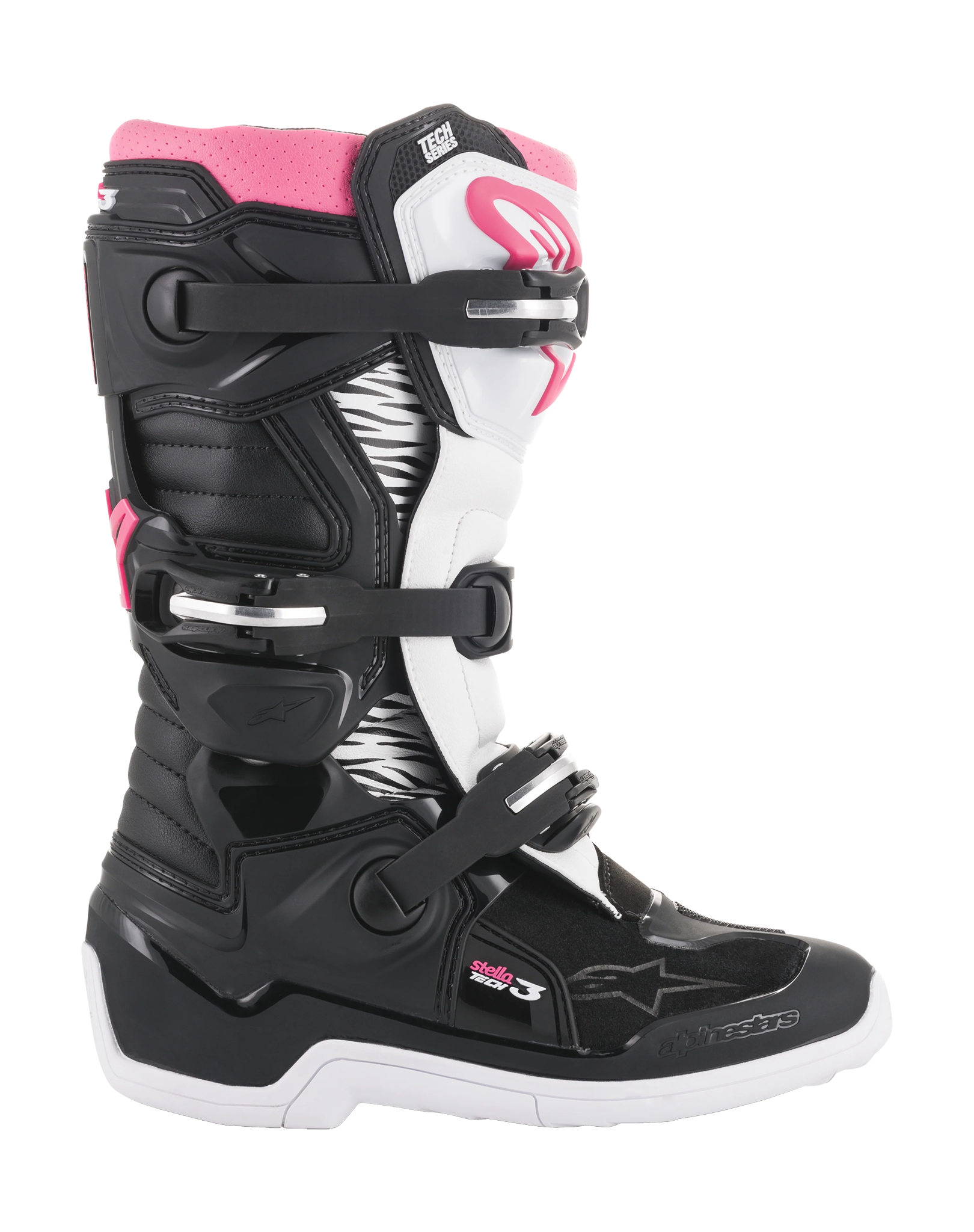 Alpinestars Dames Crosslaarzen Tech 3 Stella - Zwart / Wit / Roze
