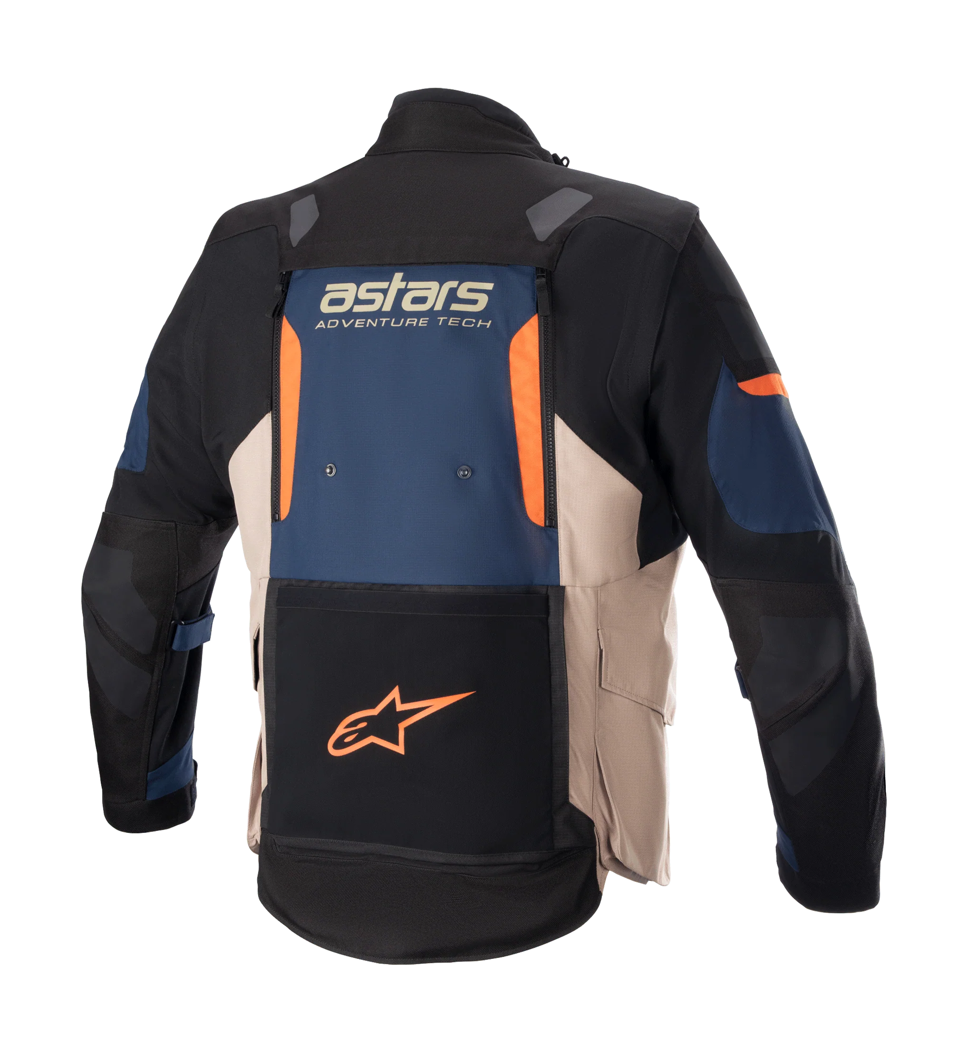 Alpinestars Enduro Jas Halo Drystar - Donker Blauw / Donker Khaki / Flame Oranje