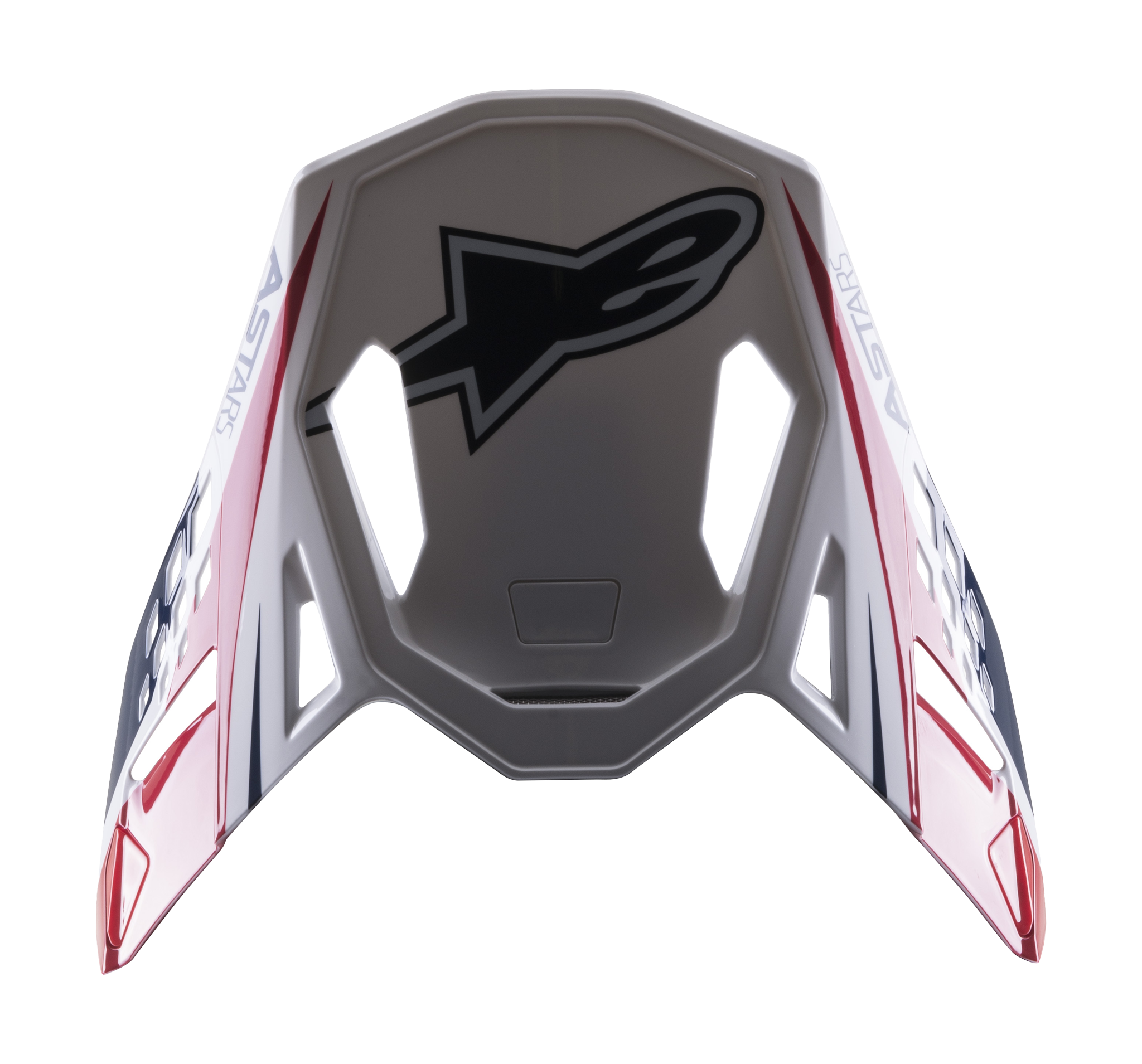 Alpinestars Helmklep S-M10 22.05 Carbon Meta 2 - Wit / Rood / Blauw