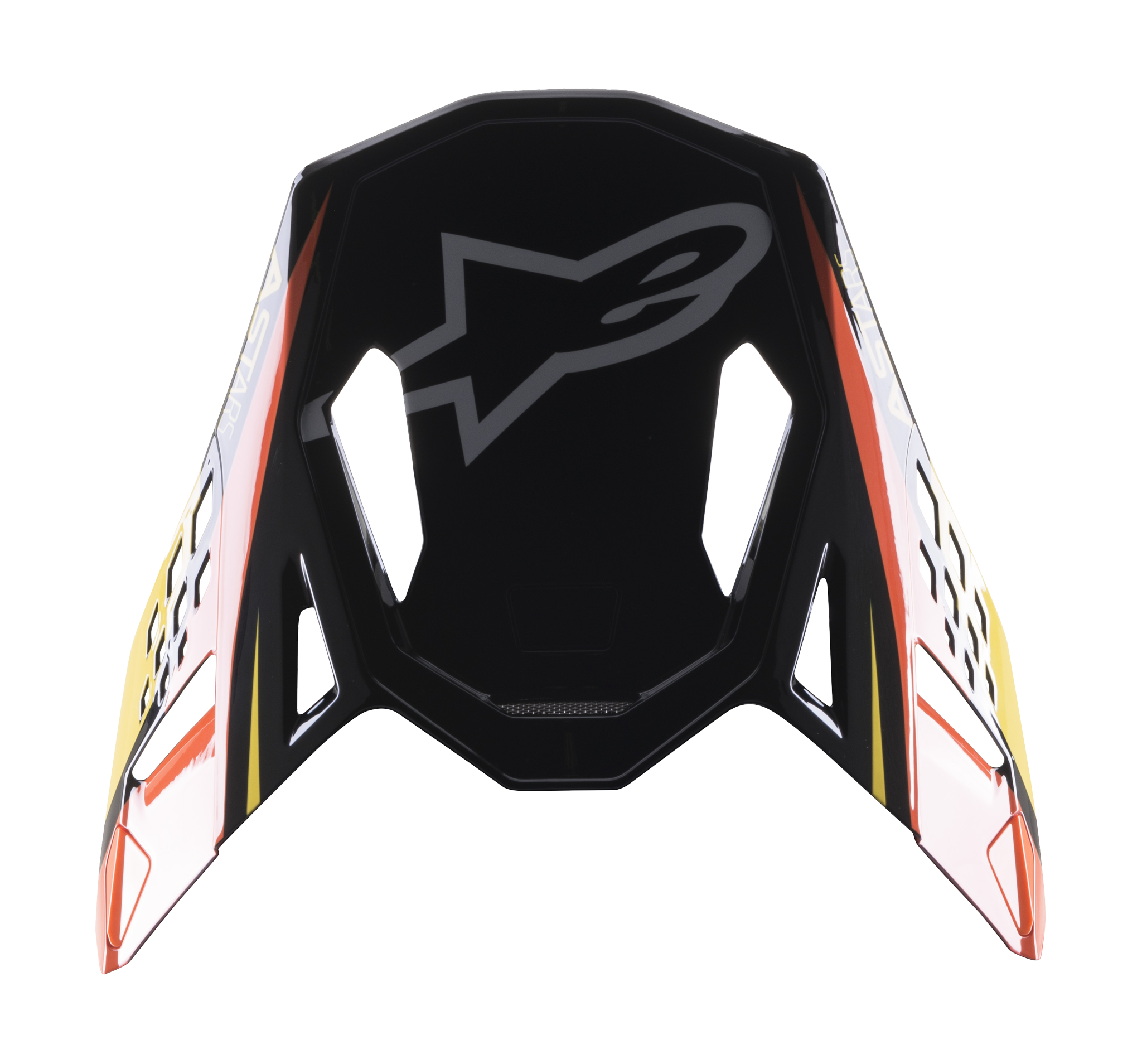 Alpinestars Helmklep S-M10 22.05 Carbon Meta 2 - Zwart / Geel / Oranje