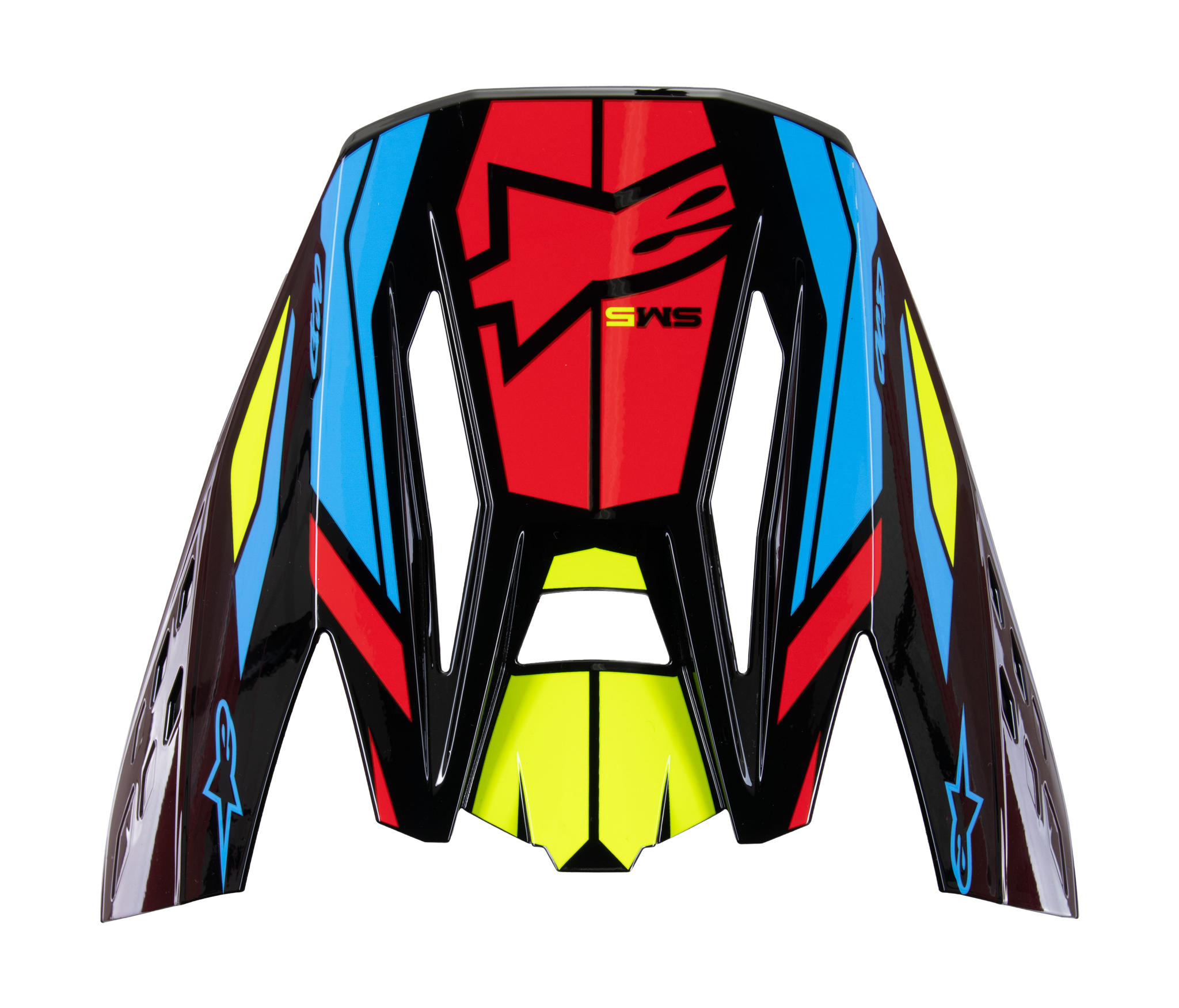 Alpinestars Helmklep S-M5 Action 2 - Glans Zwart / Fluo Geel / Rood