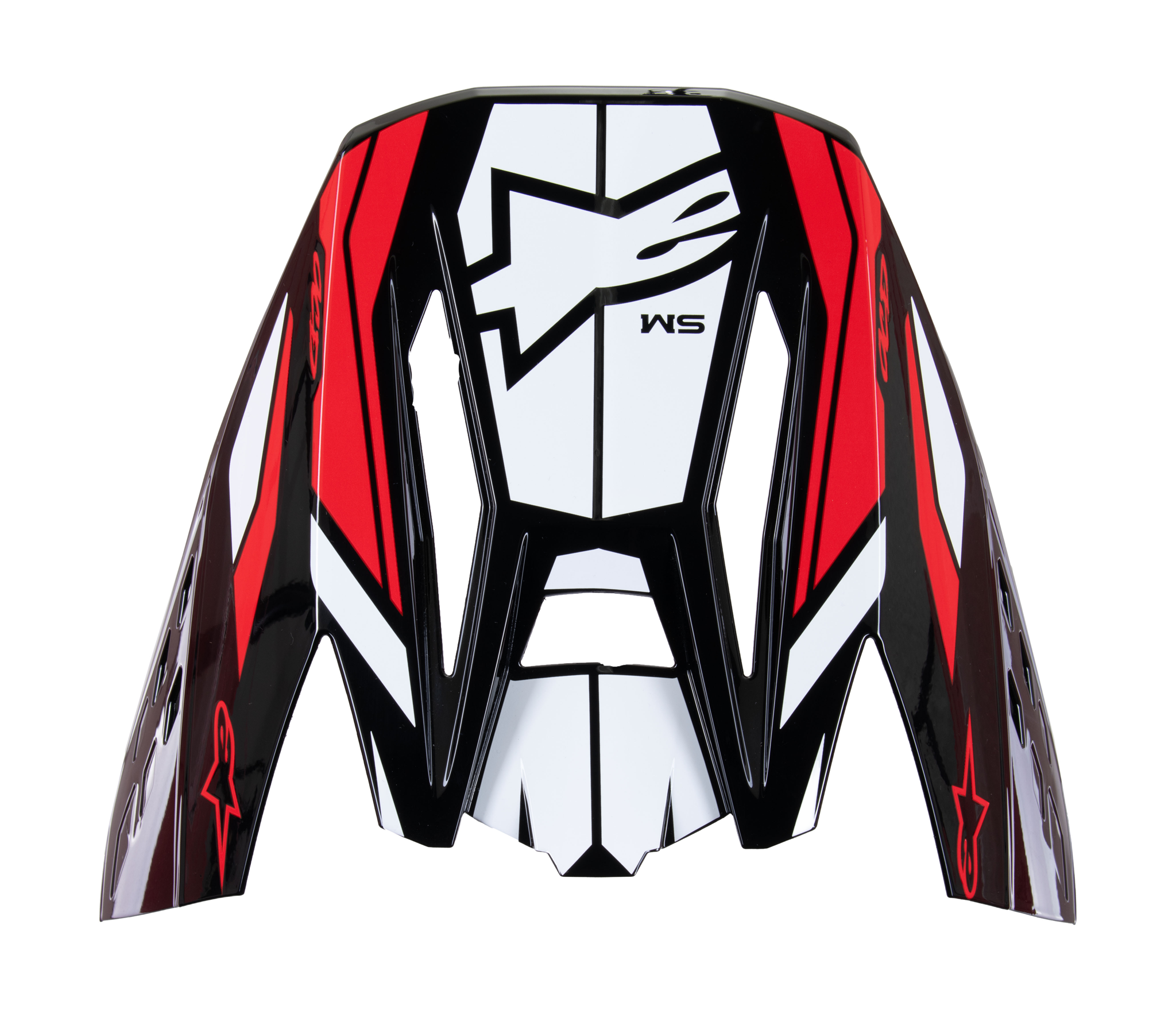 Alpinestars Helmklep S-M5 Action 2 - Glans Zwart / Wit / Rood