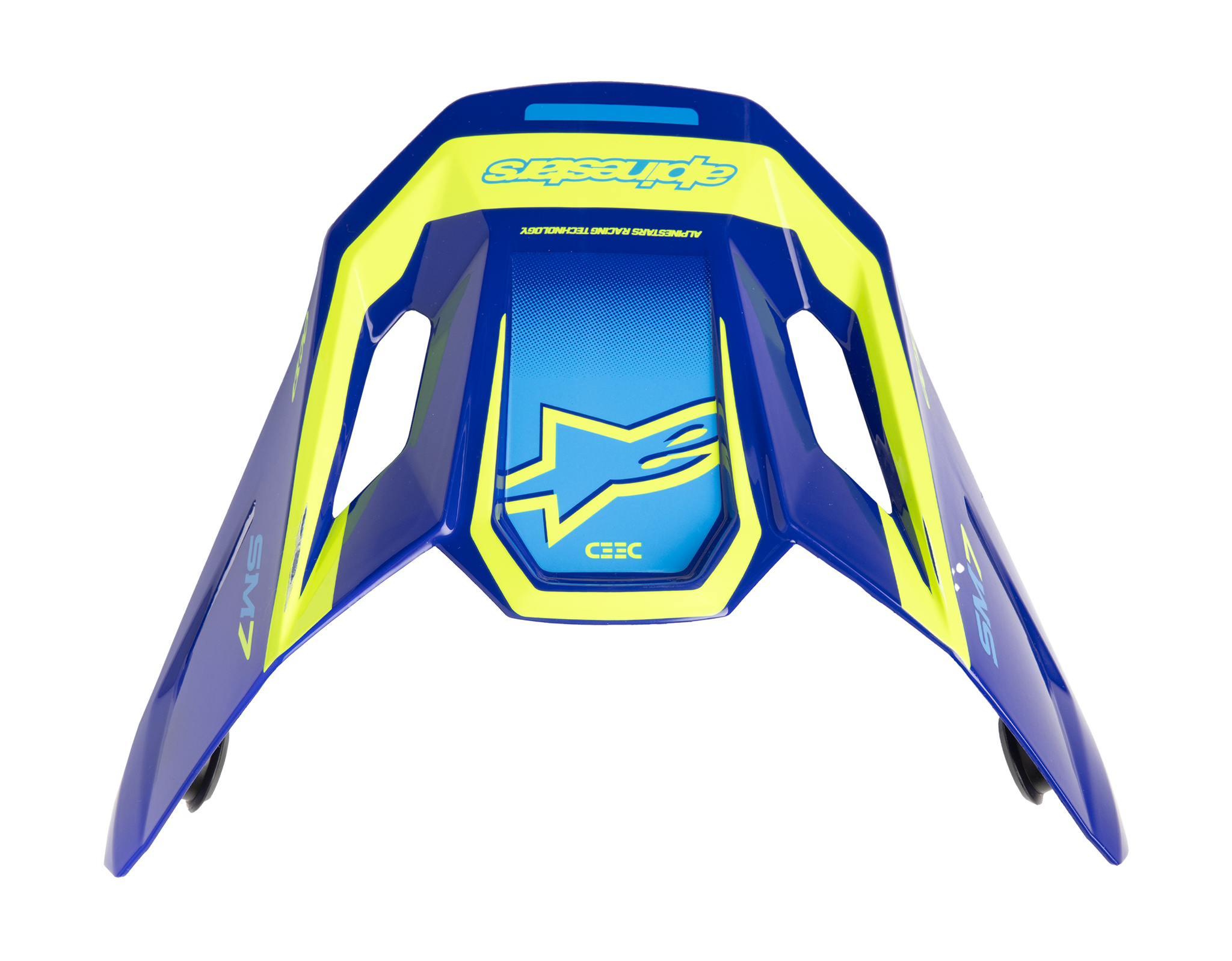 Alpinestars Helmklep S-M7 Deed - Blauw / Fluo Geel