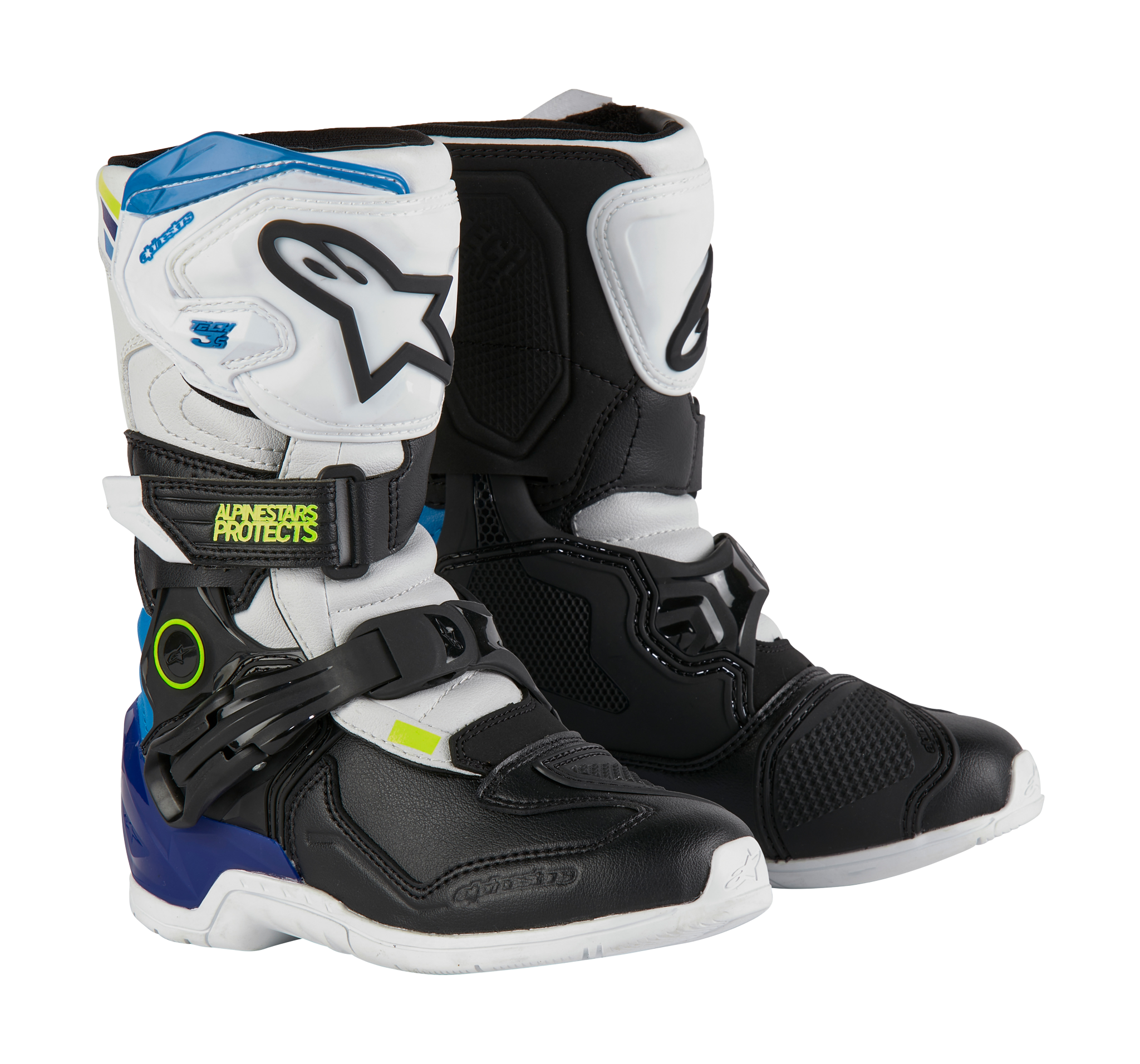 Alpinestars Kids Crosslaarzen Tech 3S - Wit / Zwart / Blauw