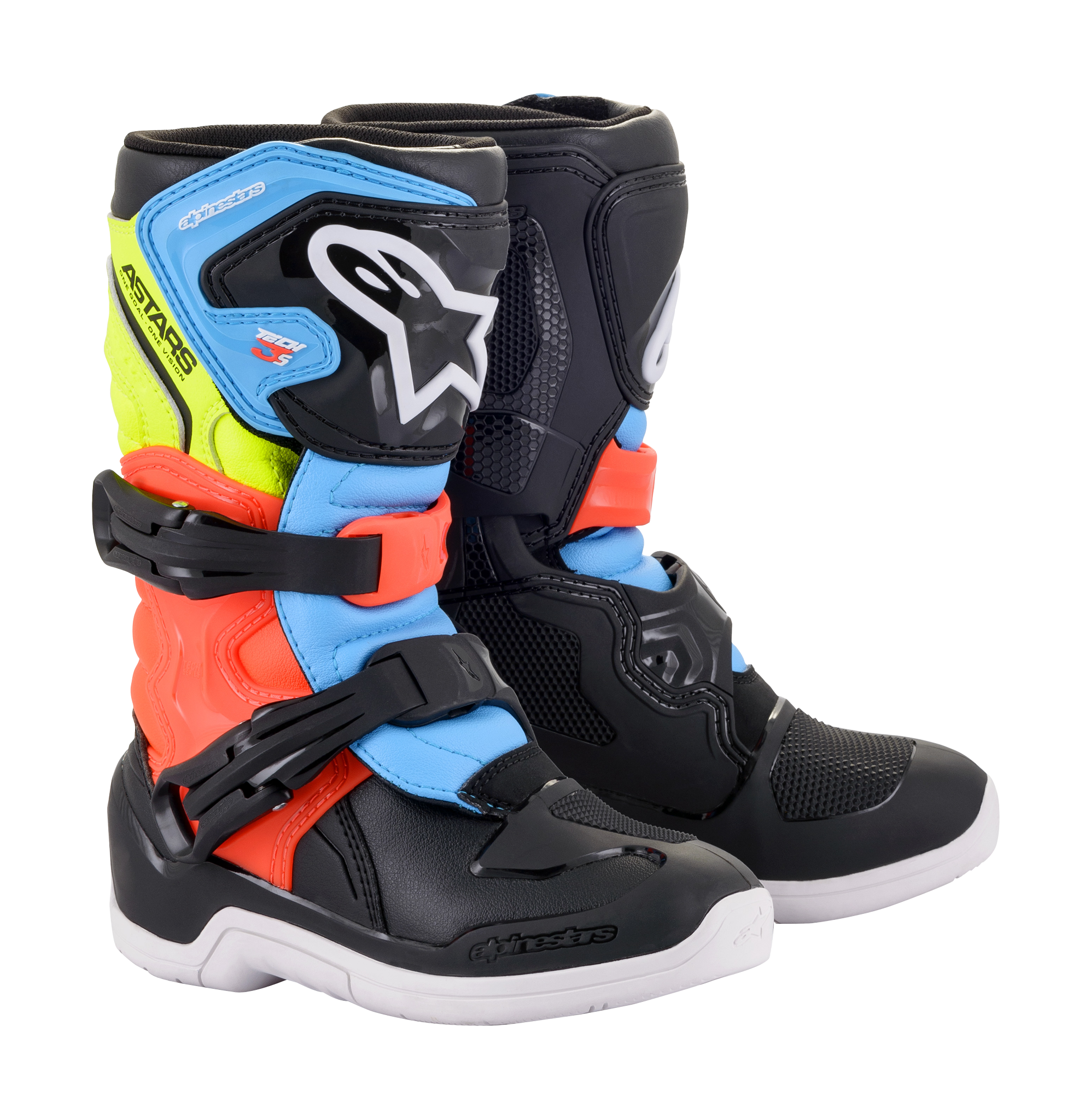 Alpinestars Kids Crosslaarzen Tech 3S - Zwart / Fluo Geel / Fluo Rood