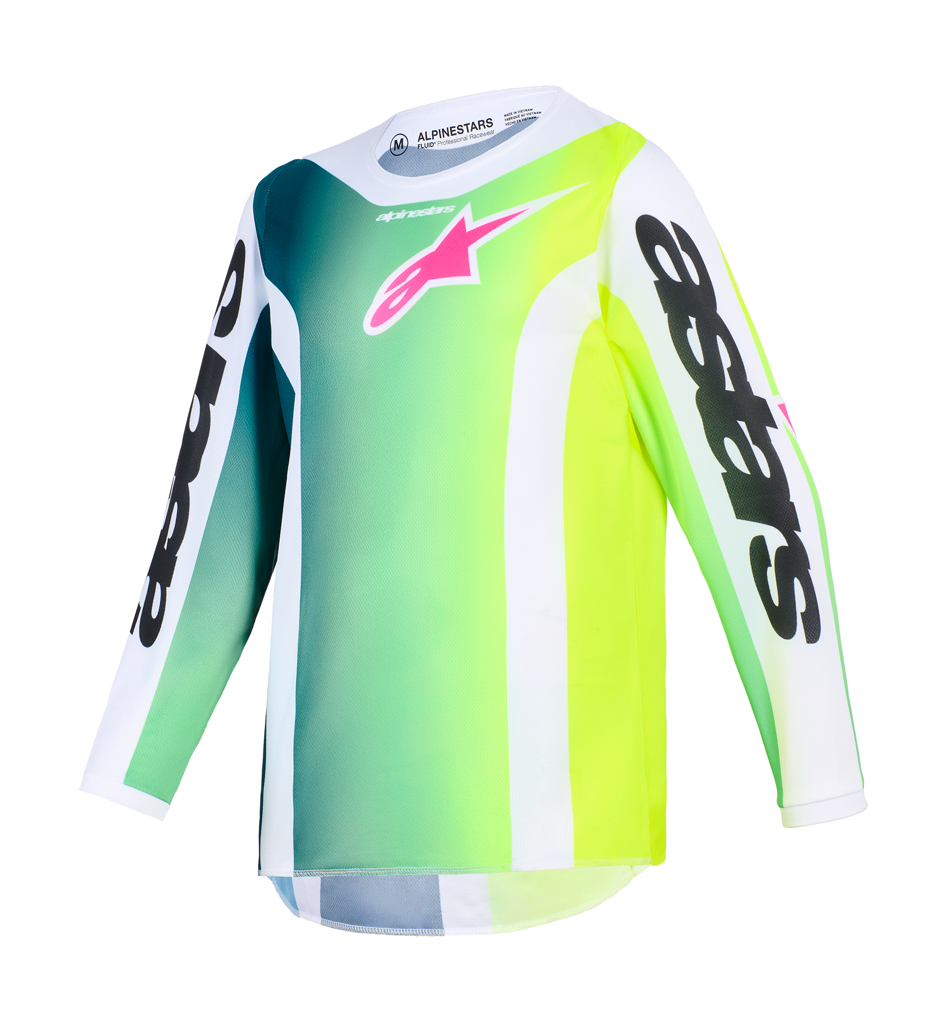 Alpinestars Kinder Cross Shirt 2026 Fluid Portl - Groen / Wit / Zwart