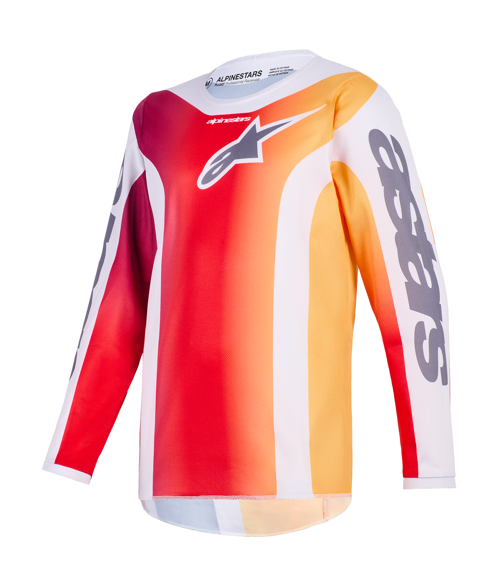 Alpinestars Kinder Cross Shirt 2026 Fluid Portl - Rood / Licht Grijs / Donker Grijs