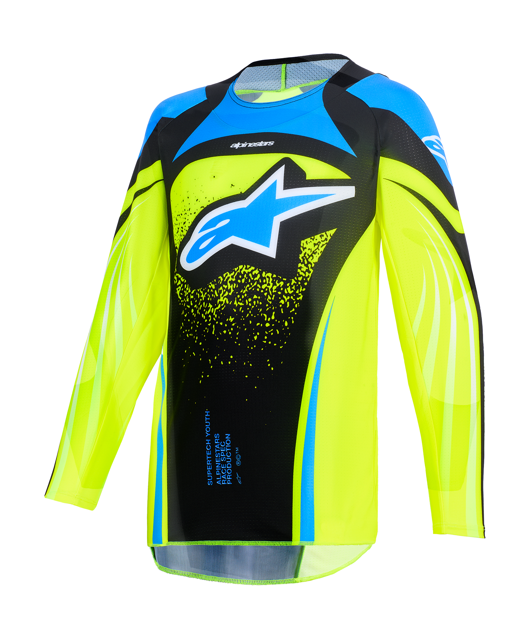 Alpinestars Kinder Crosskleding 2026 Supertech Nomur - Donker Navy / Fluo Geel / Ucla / Blauw