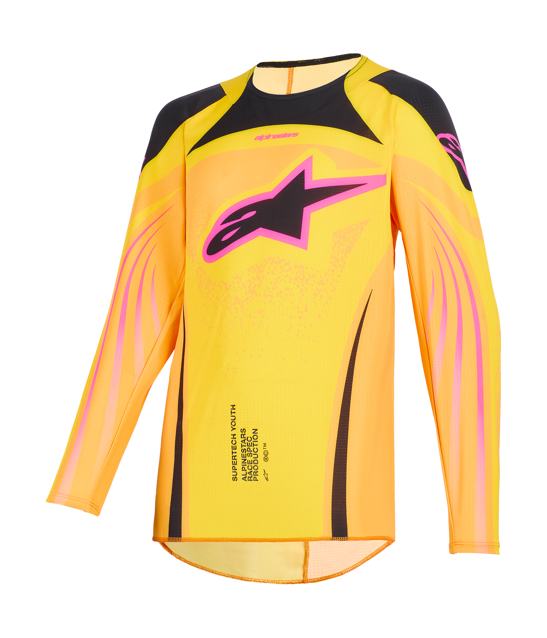 Alpinestars Kinder Crosskleding 2026 Supertech Nomur - Oranje / Geel / Roze