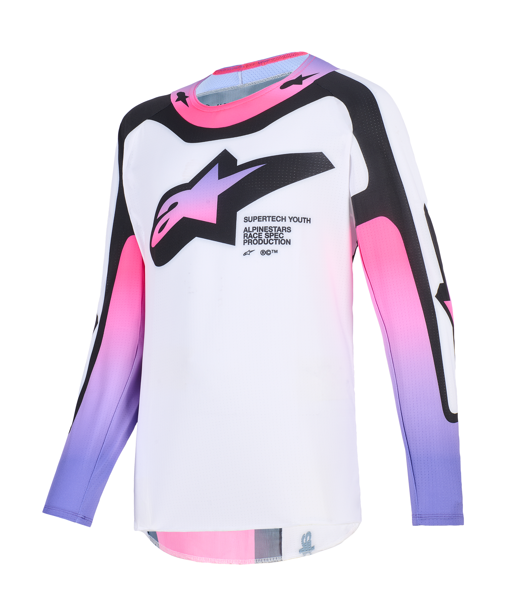 Alpinestars Kinder Cross Shirt 2026 Supertech Vista - Wit / Paars / Zwart