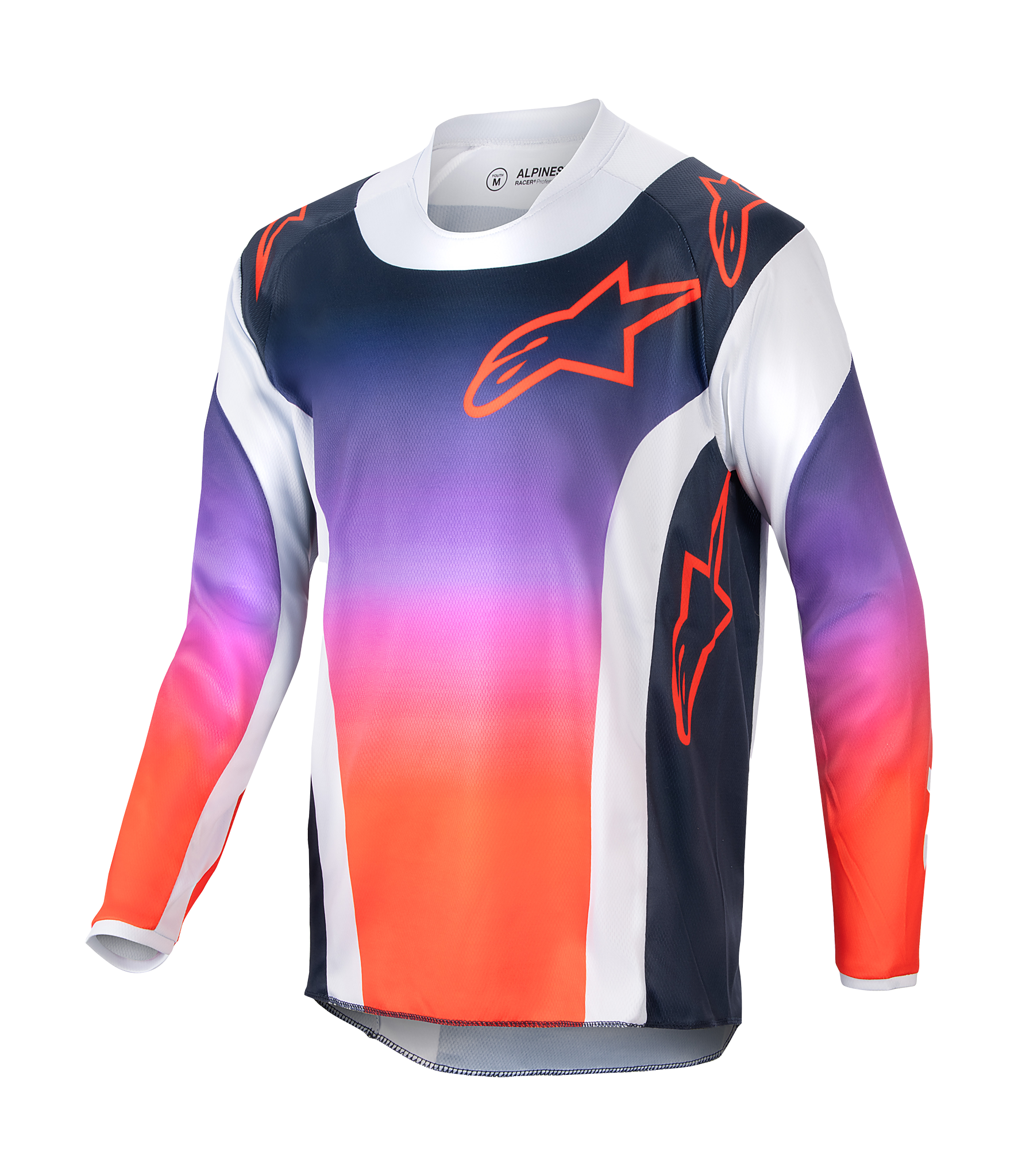 Alpinestars Kinder Cross Shirt Racer Hoen - Licht Grijs / Hot Oranje / Zwart
