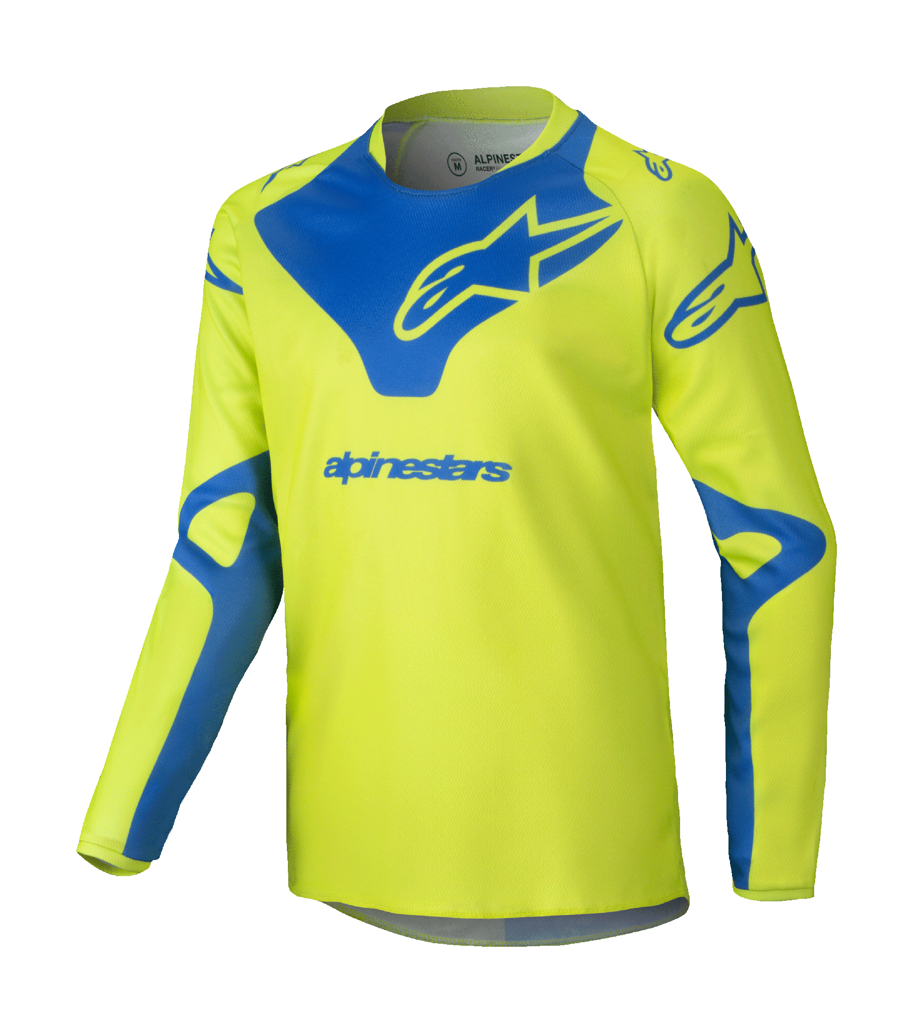 Alpinestars Kinder Cross Shirt Racer Veil - Fluo Geel / Blauw