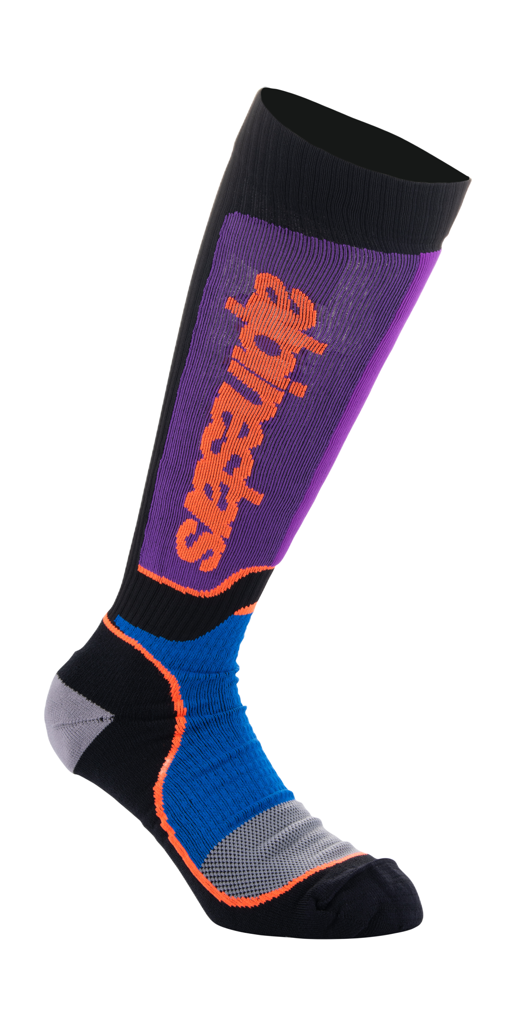 Alpinestars Kinder Cross Sokken MX PLUS - Zwart / Royal Blauw / Paars