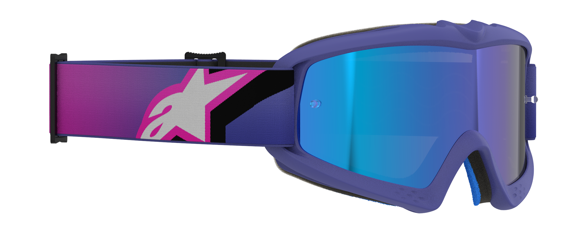 Alpinestars Kinder Crossbril Vision Corp - Fluo Paars / Roze - Spiegel Blauw Lens
