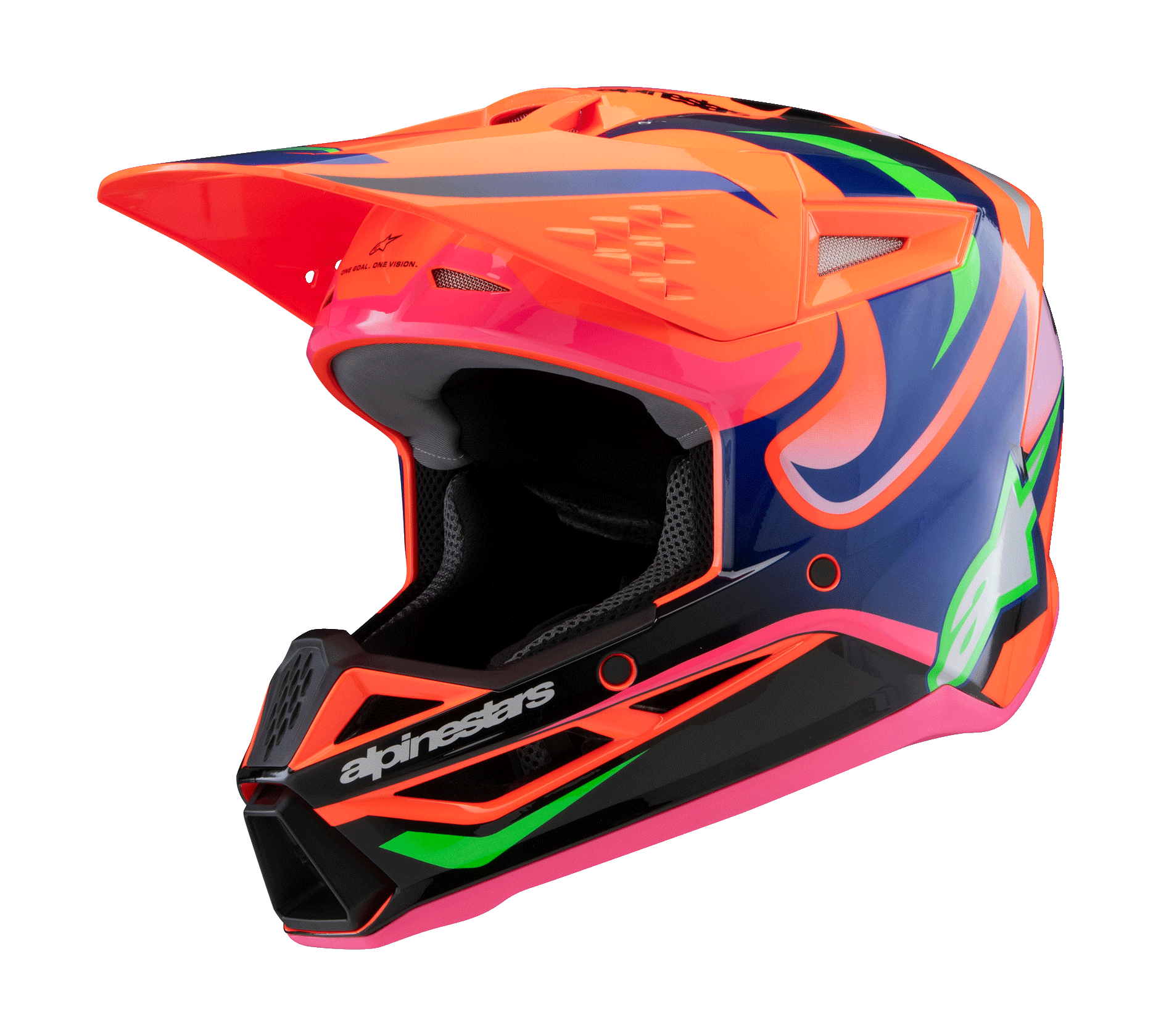 Alpinestars Kinder Crosshelm S-M3 Deegan - Oranje / Paars / Roze