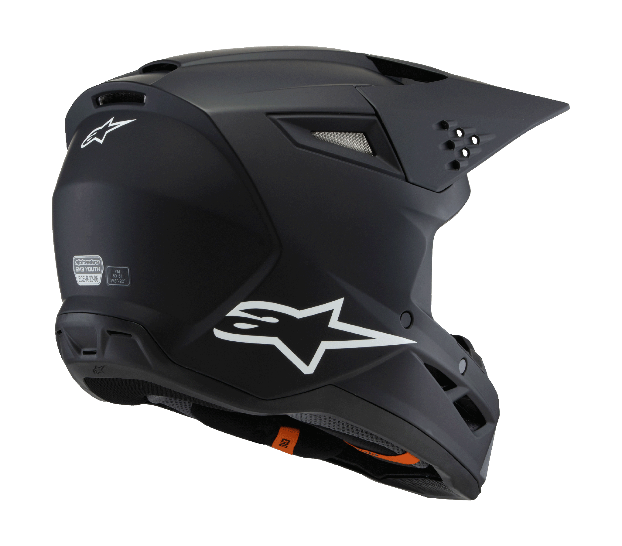 Alpinestars Kinder Crosshelm S-M3 Solid - Mat Zwart