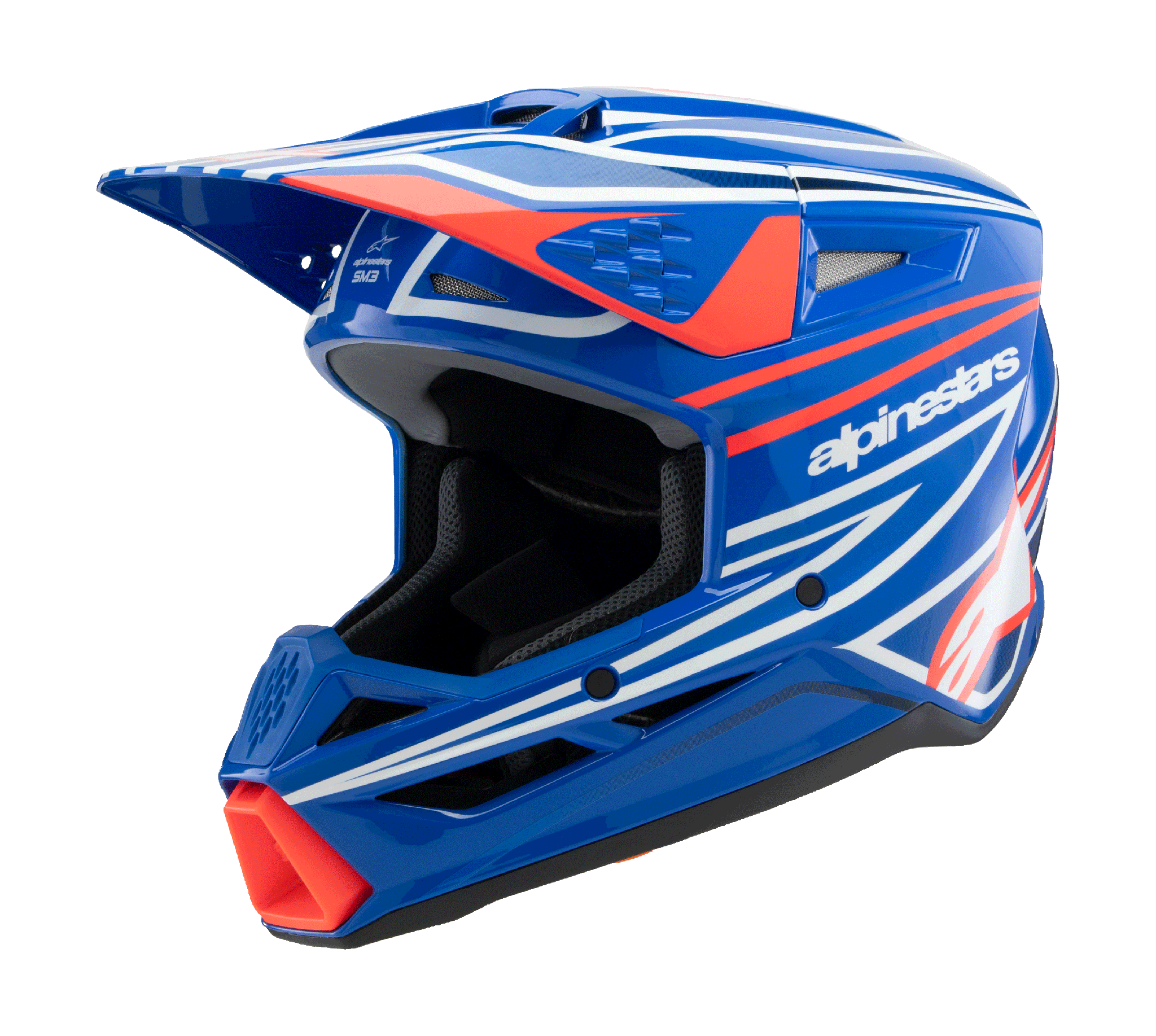 Alpinestars Kinder Crosshelm S-M3 Wurx - Blauw / Rood / Wit / Zwart