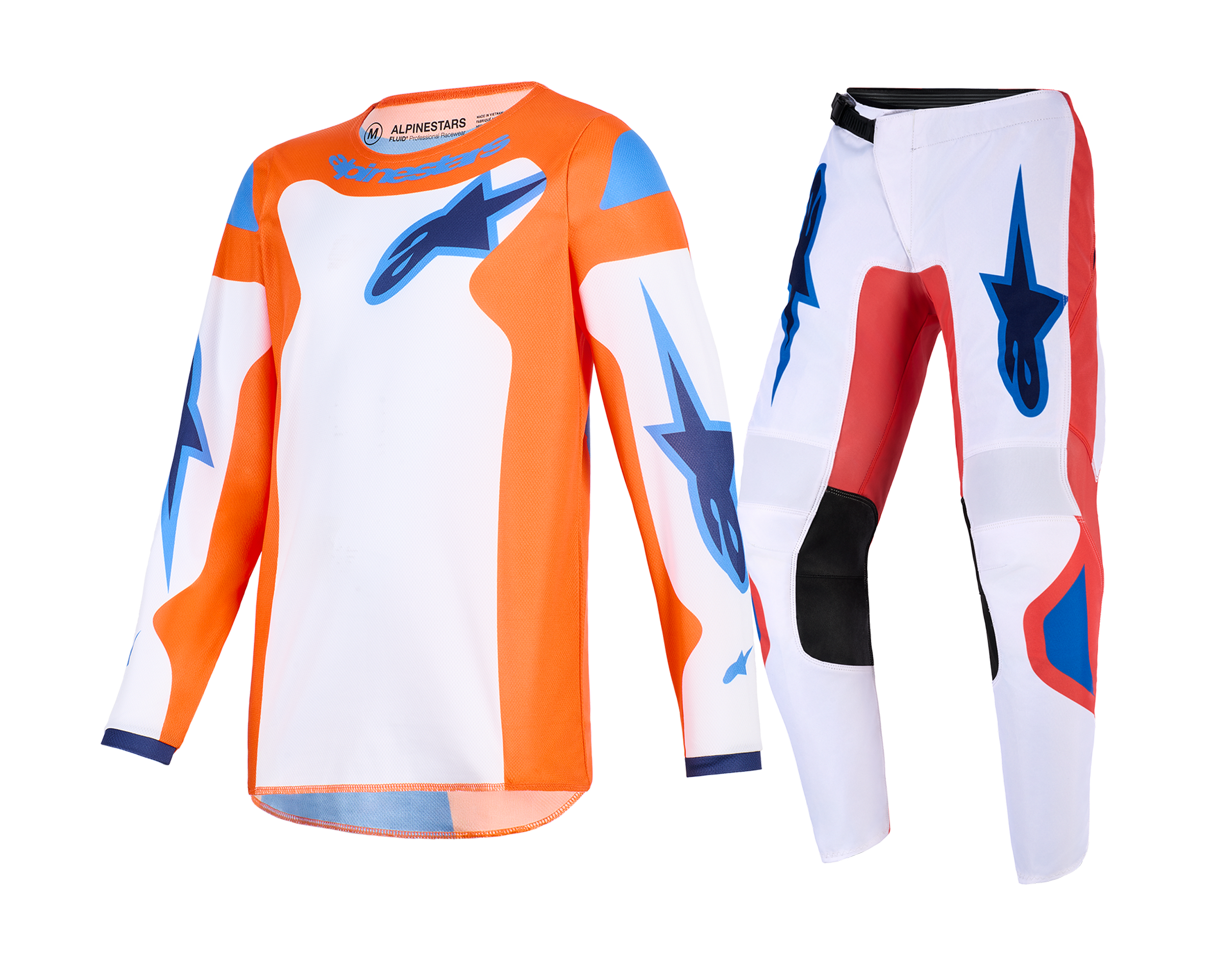 Alpinestars Kinder Crosskleding 2026 Fluid Grid - Oranje / Ucla / Blauw