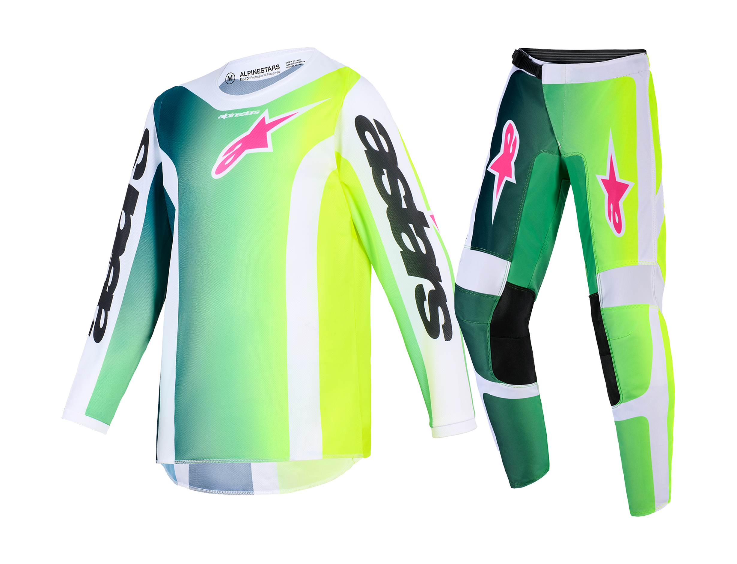 Alpinestars Kinder Crosskleding 2026 Fluid Portl - Groen / Wit / Zwart